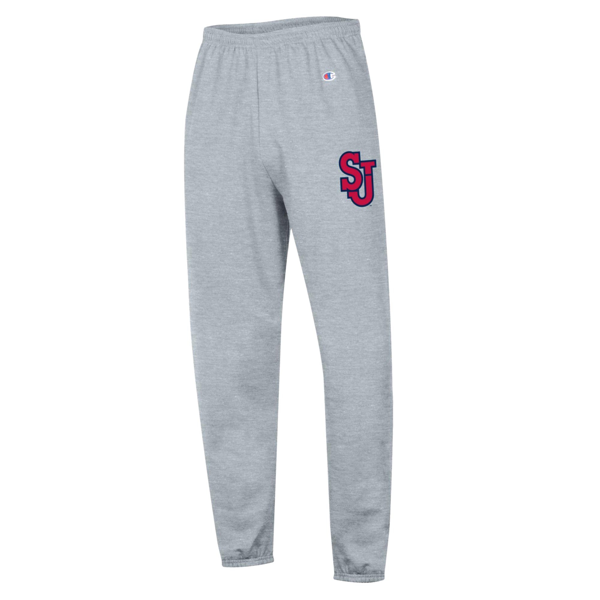 Men's Champion Heather Gray St. John's Red Storm Powerblend Fleece Team Sweatpants