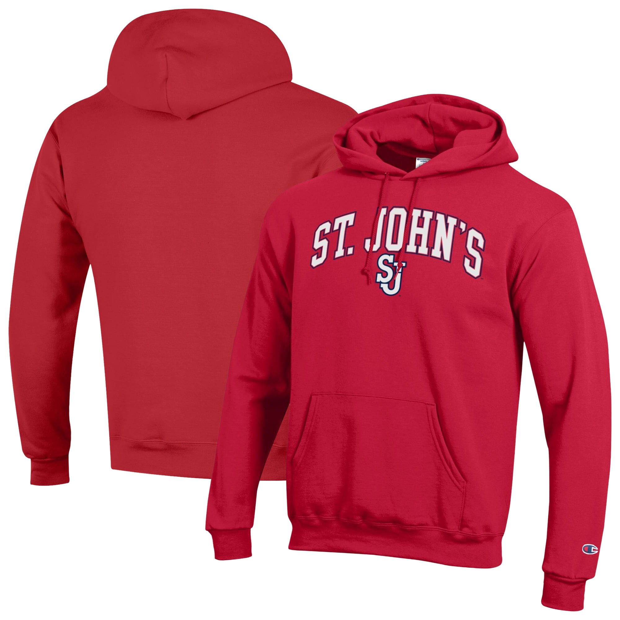 Men's Champion Red St. John's Storm Powerblend Hoodie