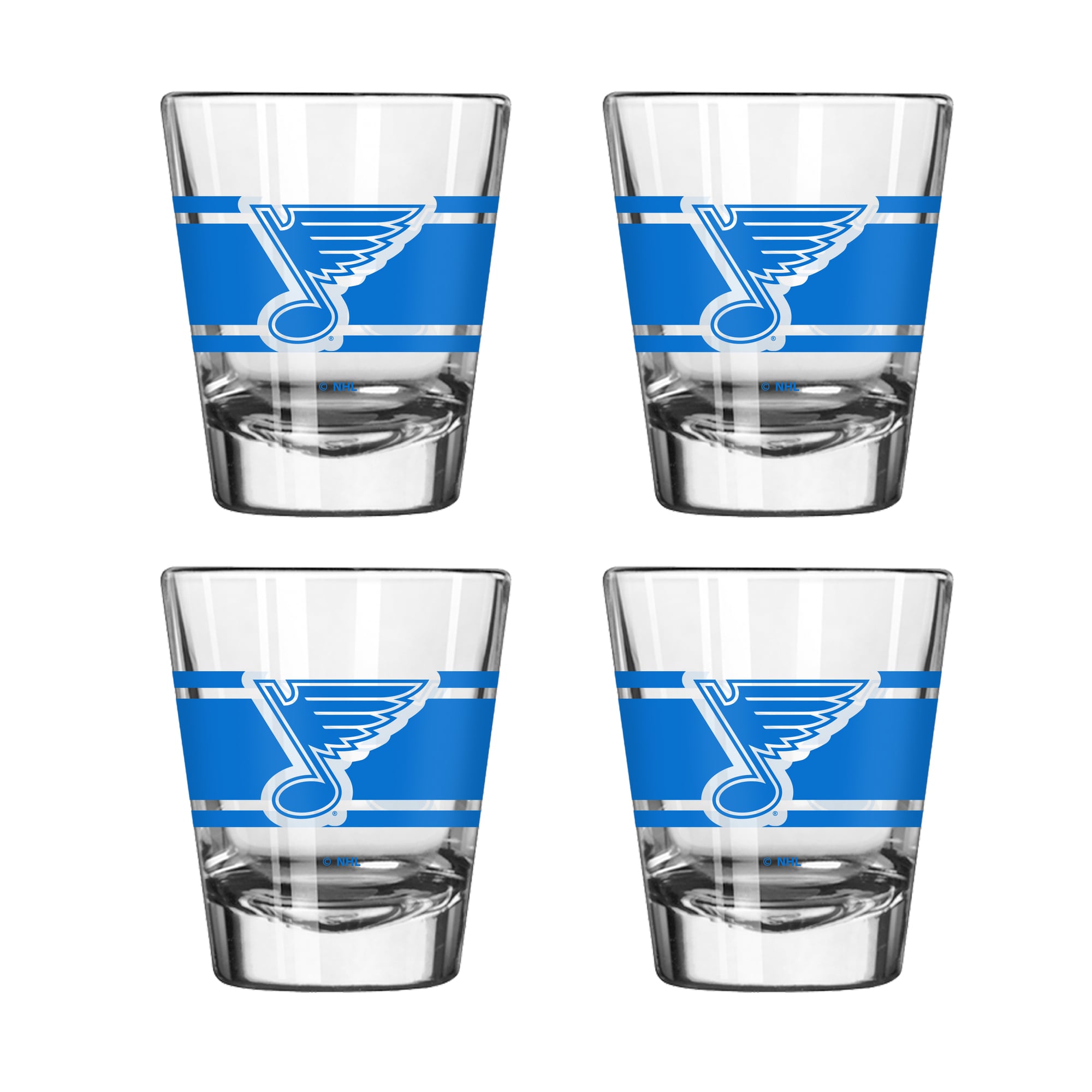 Ensemble de quatre verres à liqueur rayés Logo Brands St. Louis Blues