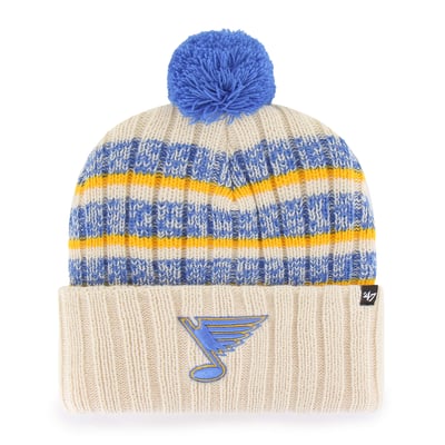 St. Louis Blues '47  Tavern Cuffed Knit Hat with Pom - Cream