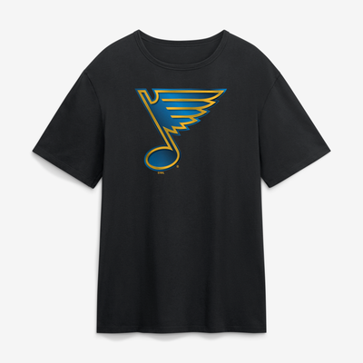 St. Louis Blues  Metallic Mascot T-Shirt - Black