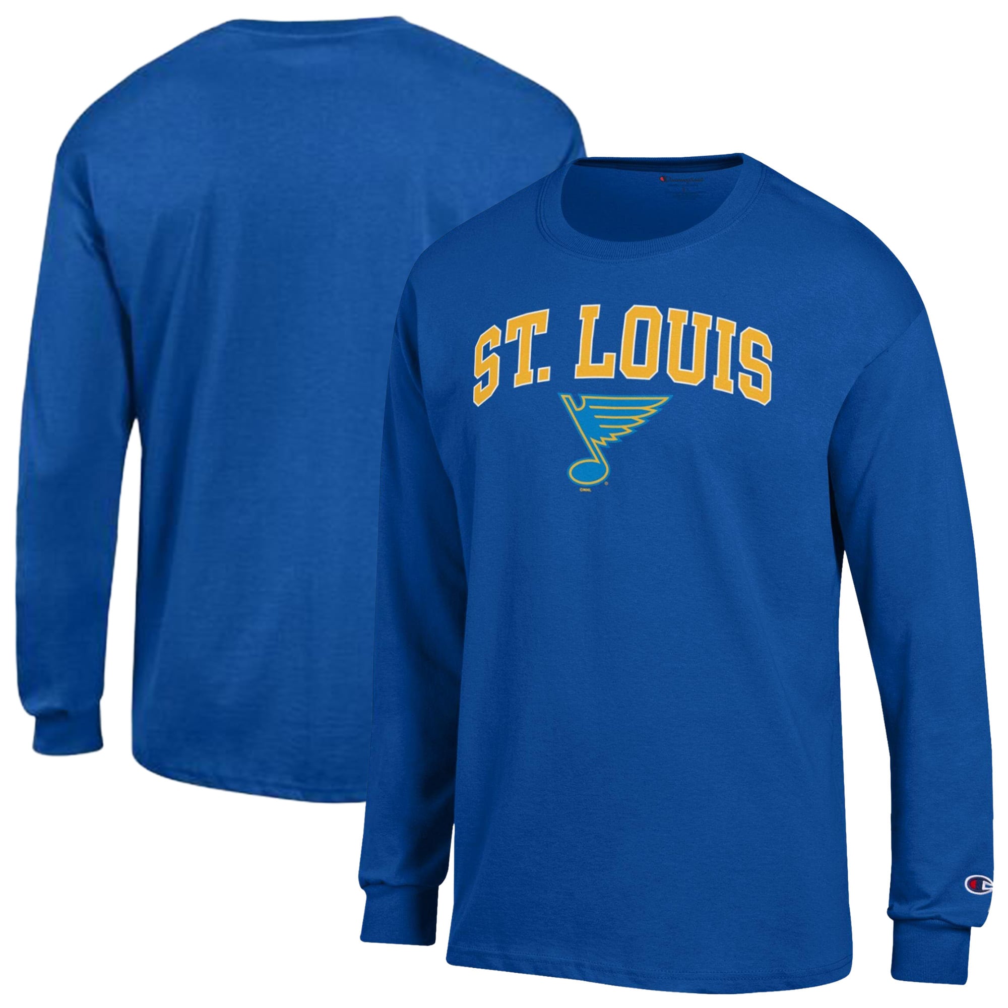 Men's Champion Blue St. Louis Blues Jersey Long-Sleeve T-Shirt