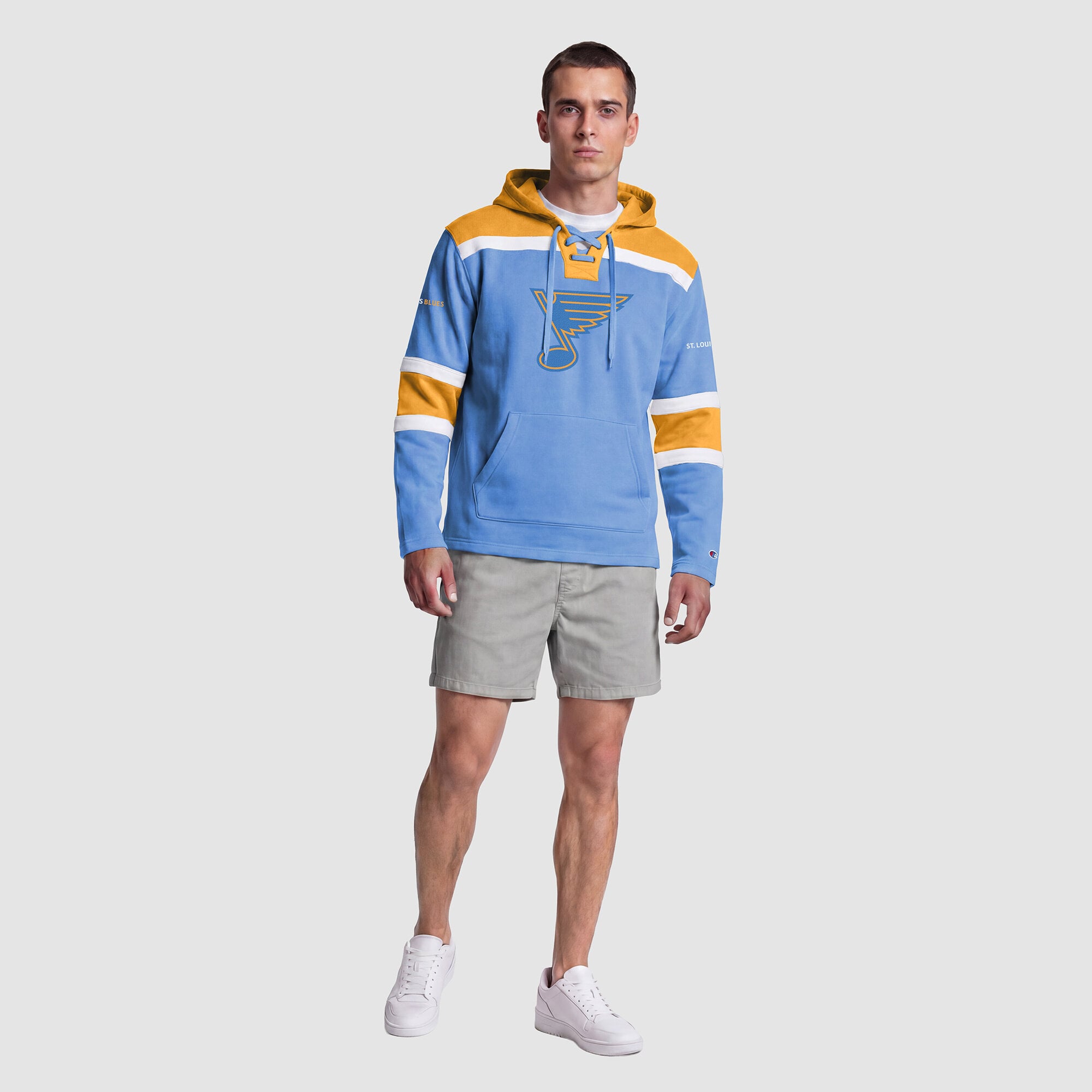 Sweat à capuche polaire de hockey Champion bleu St. Louis Blues pour homme
