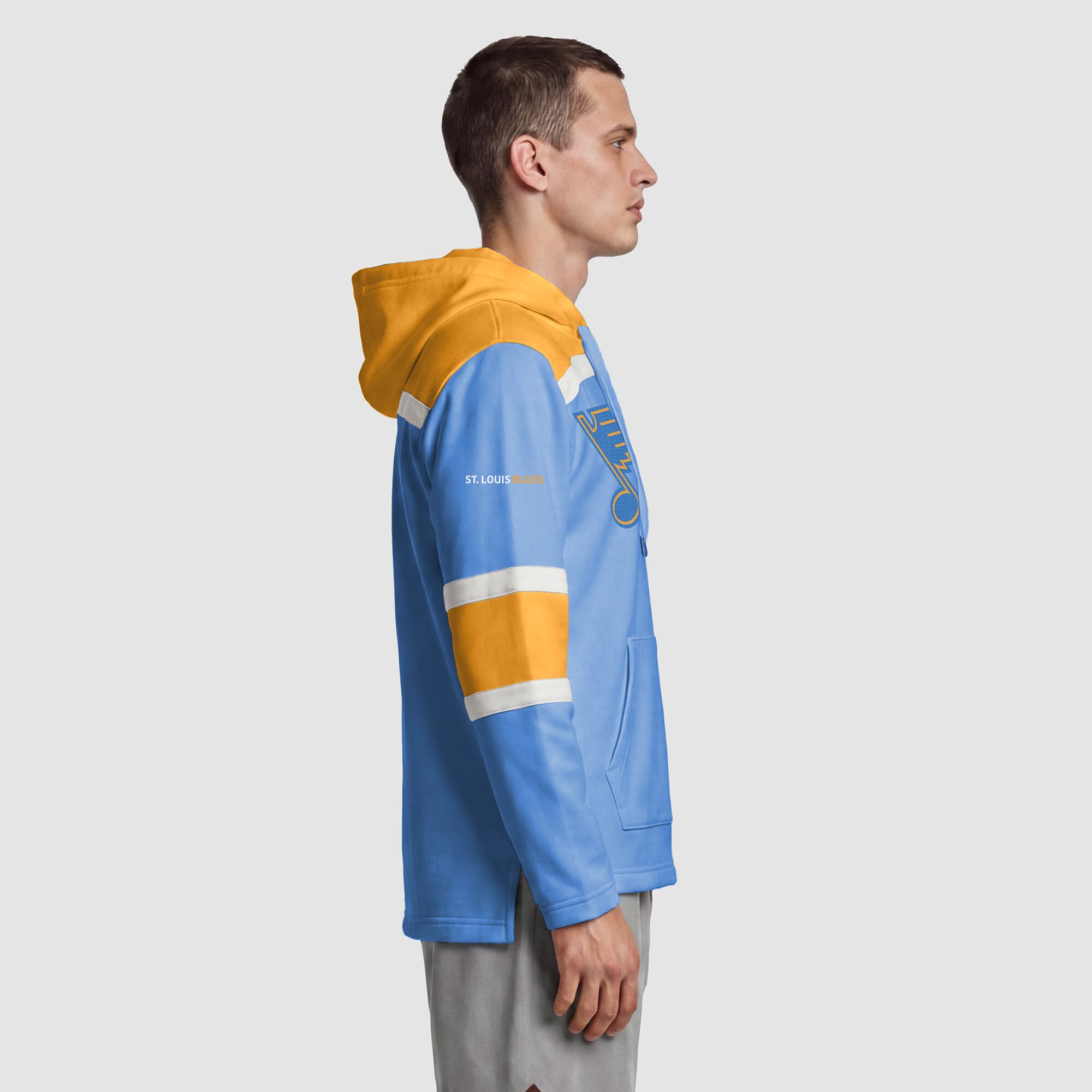 Sweat à capuche polaire de hockey Champion bleu St. Louis Blues pour homme