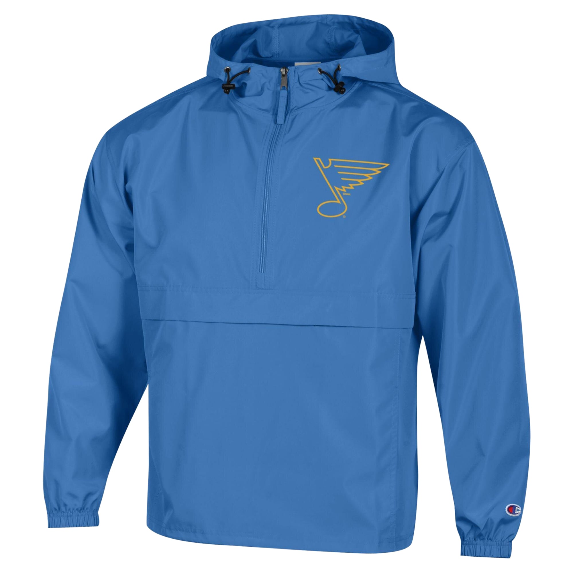 Coupe-vent pliable à demi-zip Champion Blue St. Louis Blues pour homme