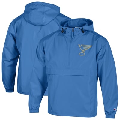  St. Louis Blues Champion Packable Windbreaker Half-Zip Jacket - Blue