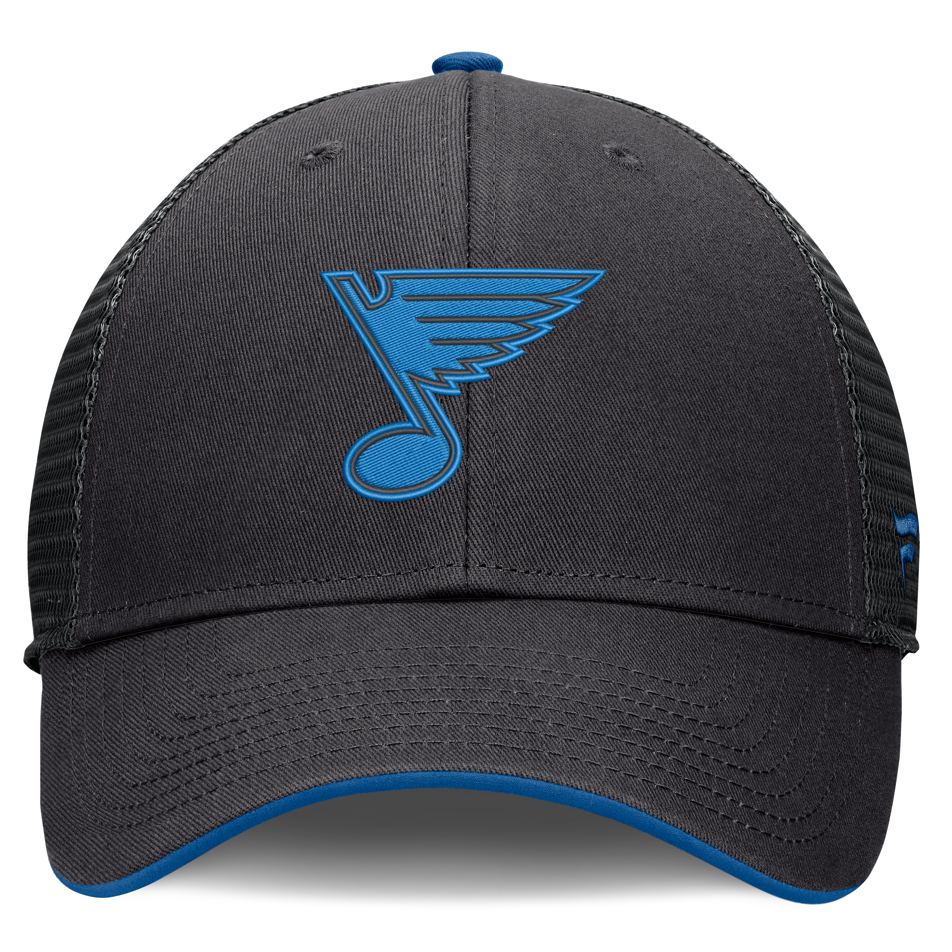 Men's Fanatics Black St. Louis Blues Fundamental Limits Trucker Adjustable Hat