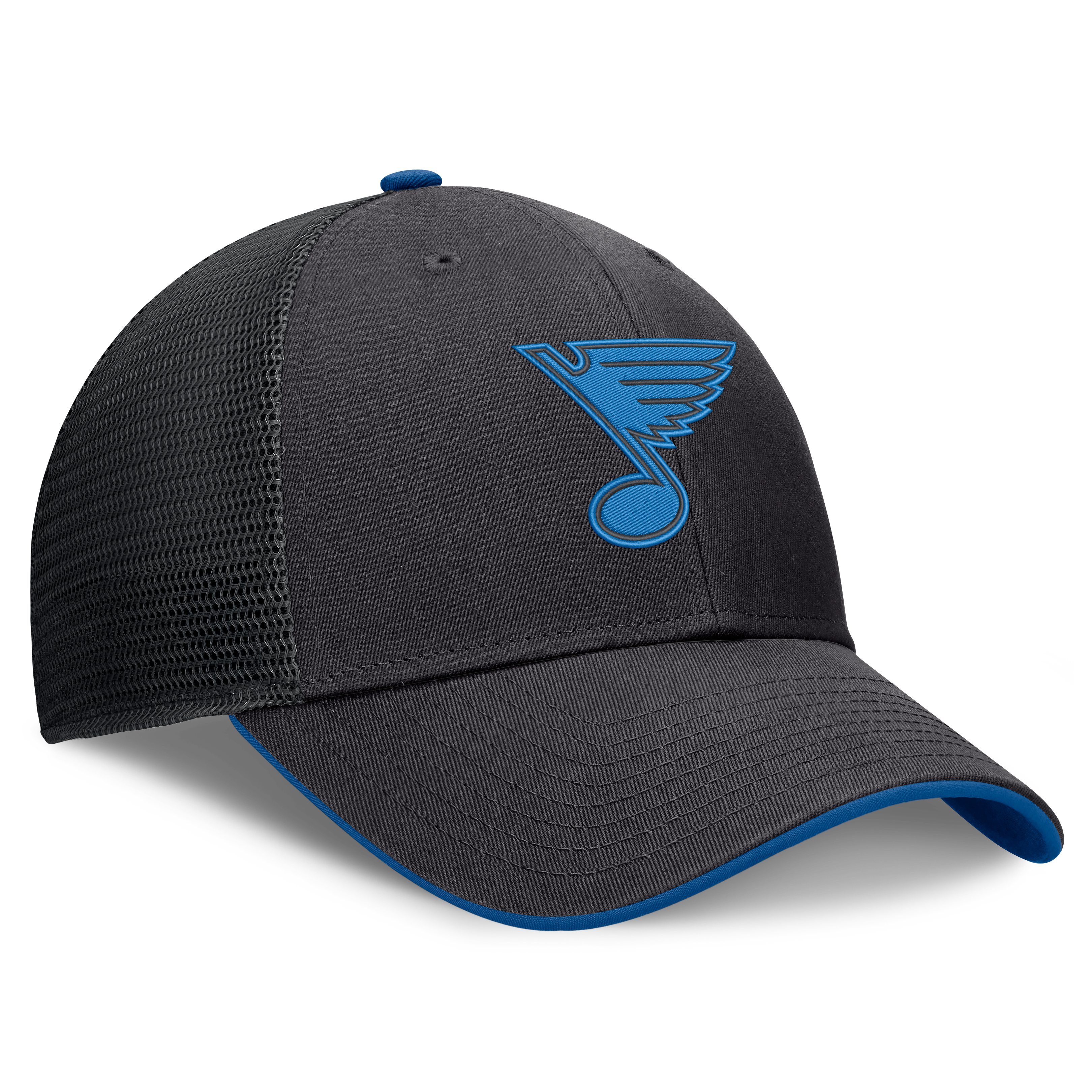 Men's Fanatics Black St. Louis Blues Fundamental Limits Trucker Adjustable Hat
