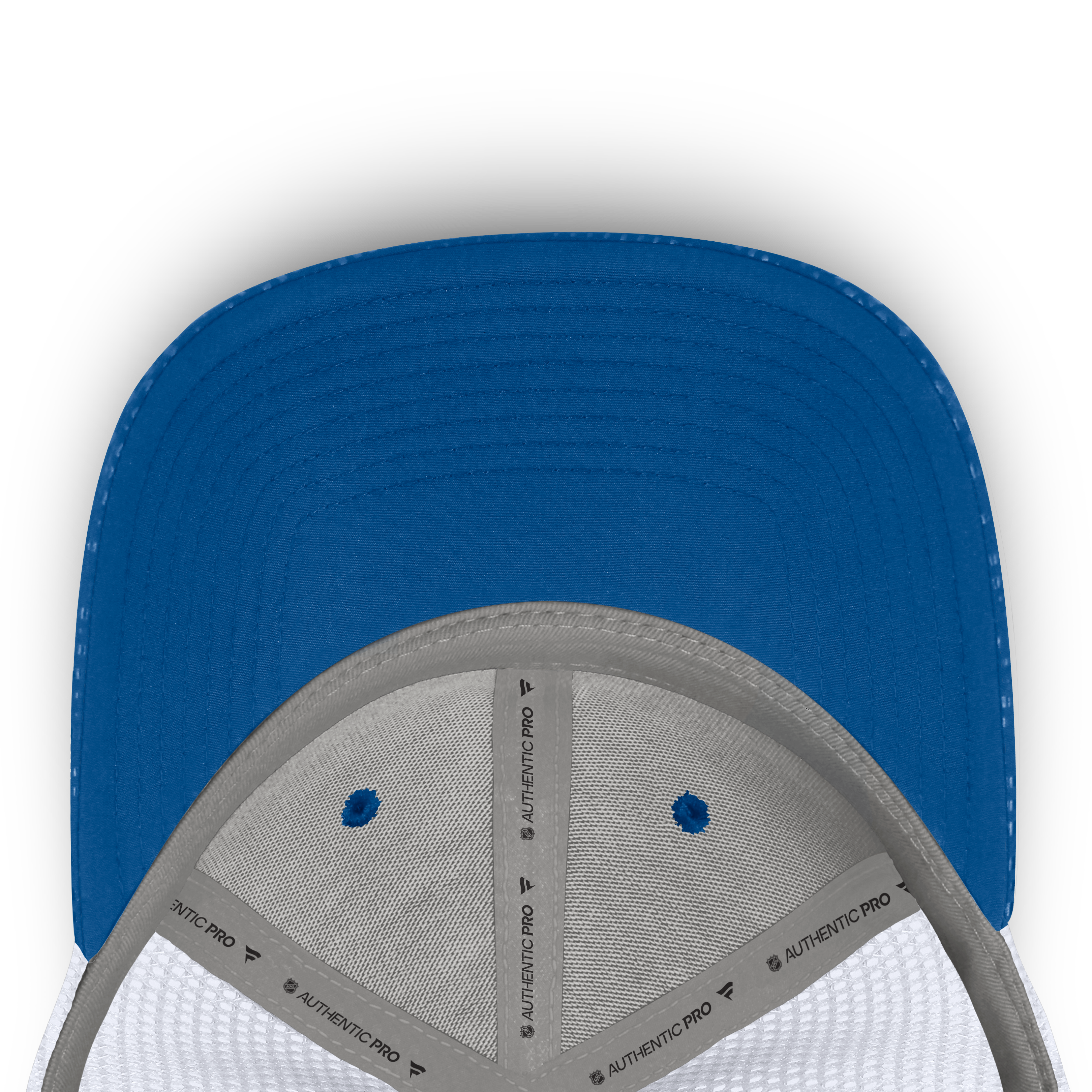 Casquette trucker authentique St. Louis Blues bleue pour homme, logo Pro Rink encadré Fanatics