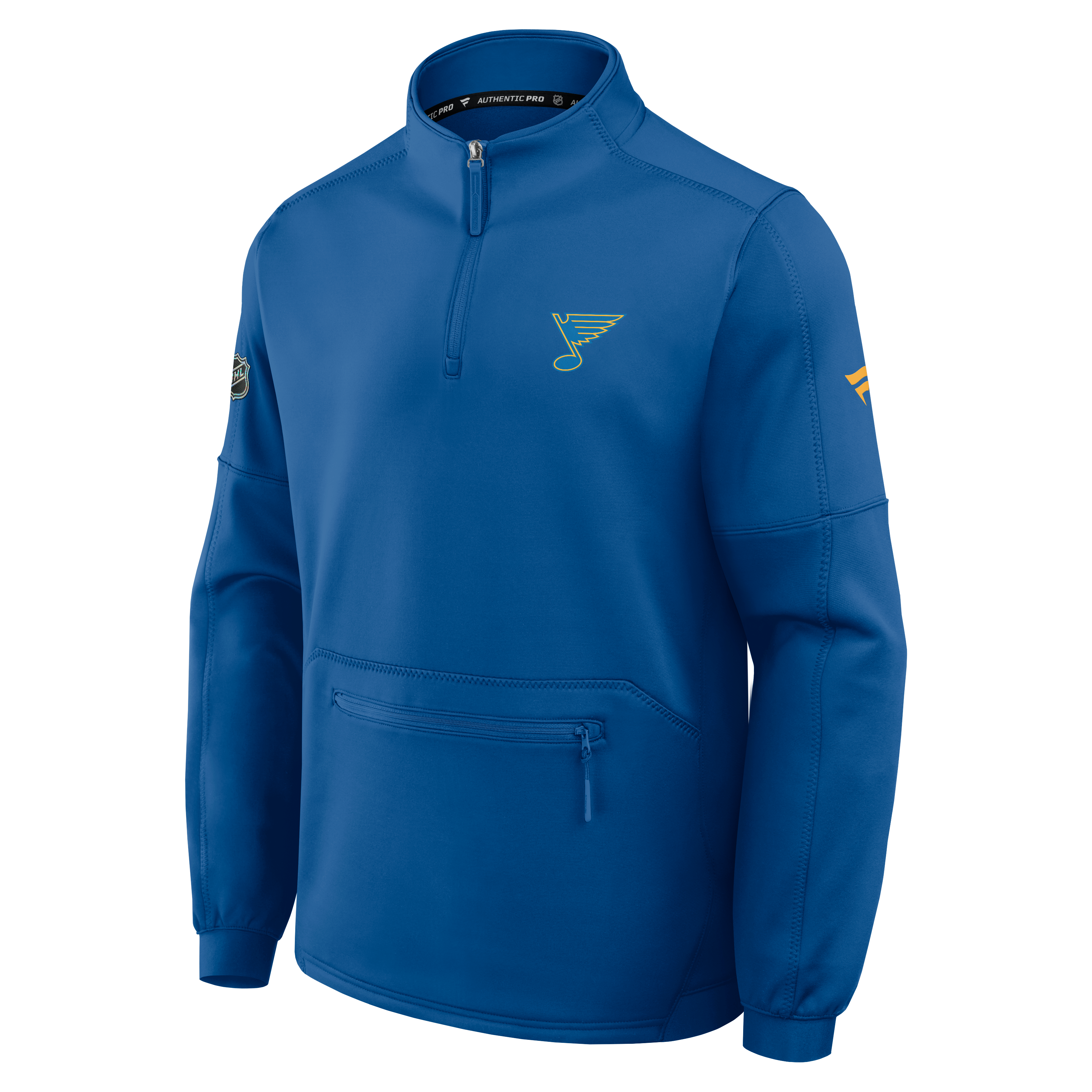 Men's Fanatics Blue St. Louis Blues Authentic Pro Rink Fleece Quarter-Zip Pullover