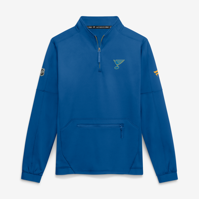 St. Louis Blues Fanatics Authentic Pro Rink Fleece Quarter-Zip Pullover - Blue