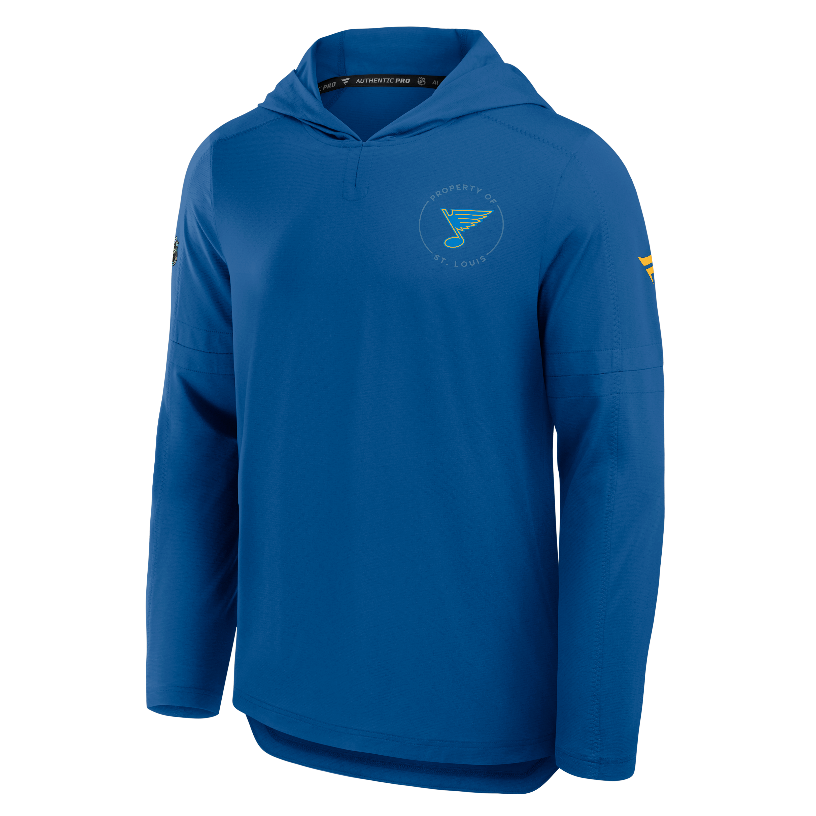 Sweat à capuche léger Fanatics Blue St. Louis Blues Authentic Pro Train pour homme