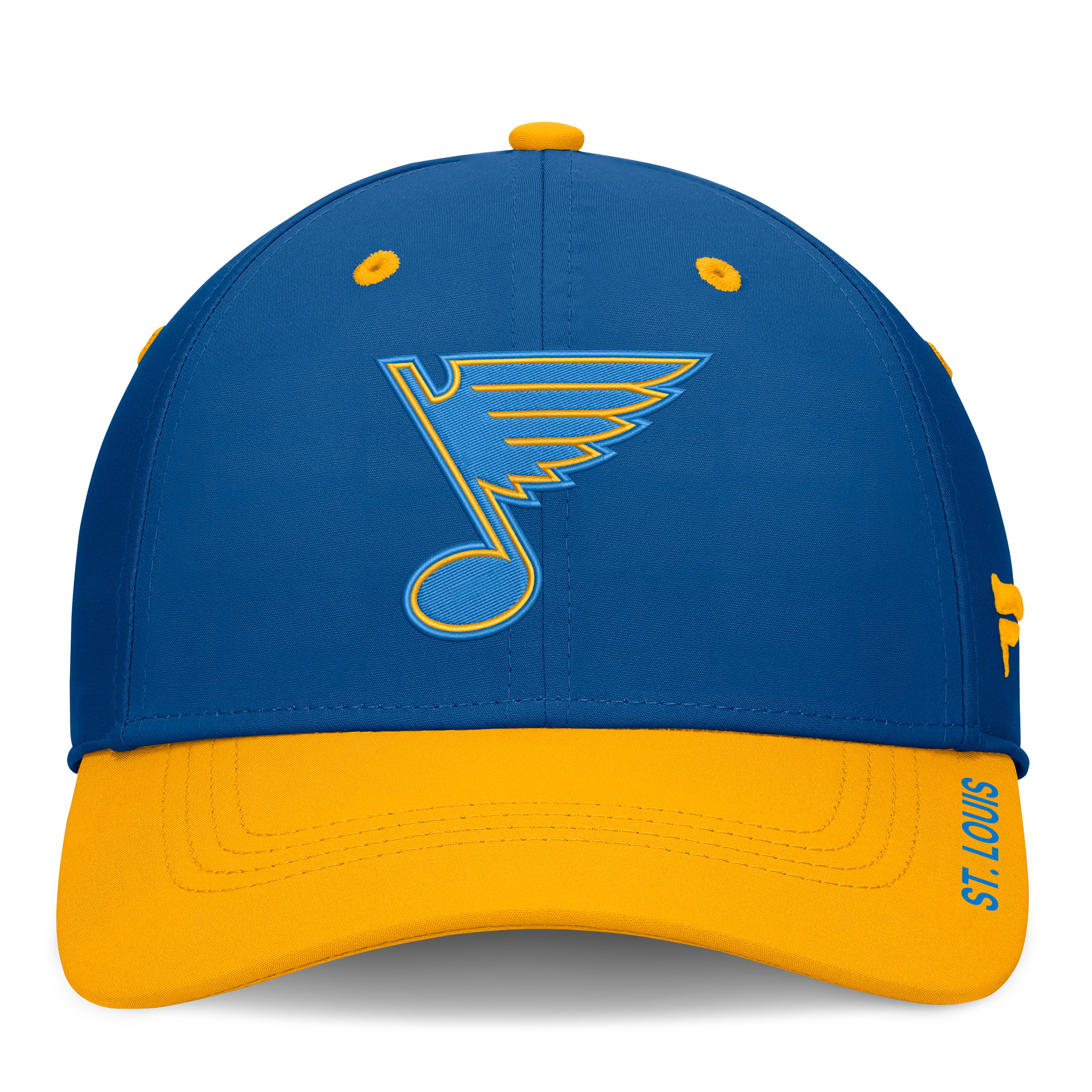 Men's Fanatics Blue/Gold St. Louis Blues Authentic Pro Rink Stretch Hat