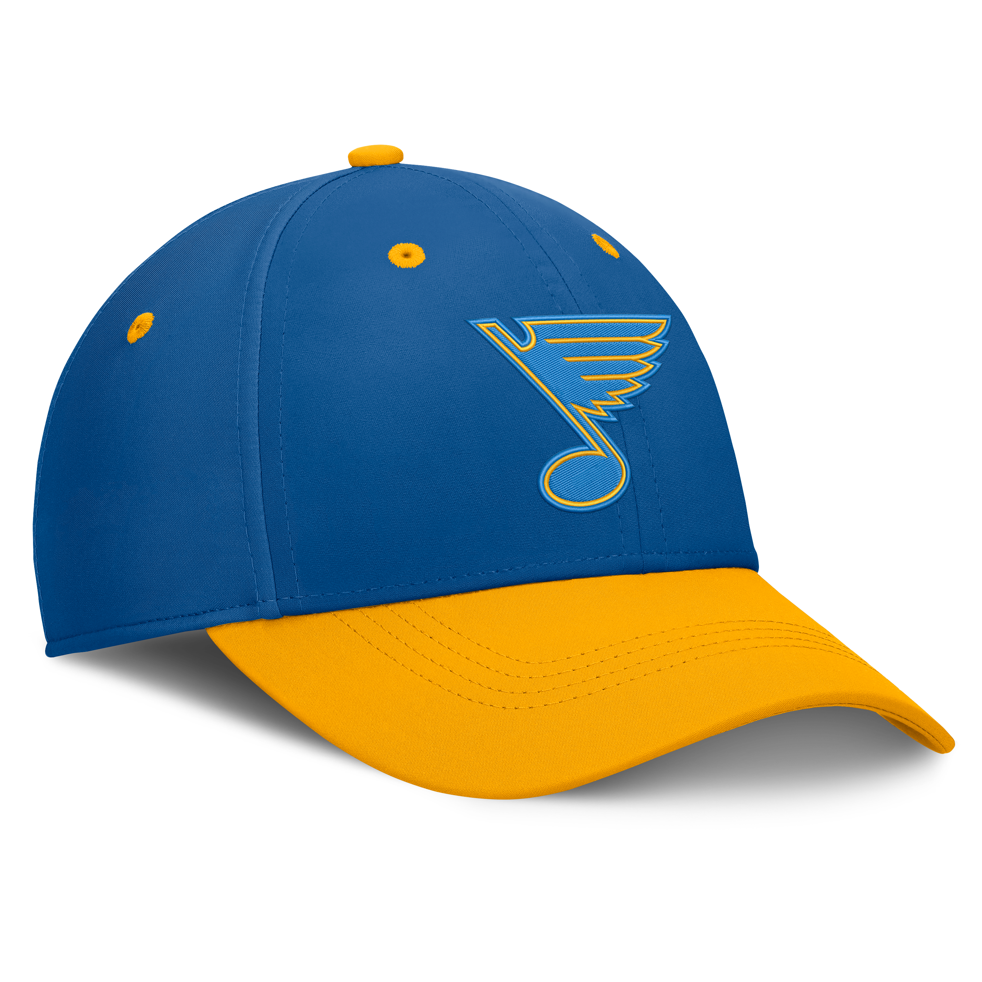 Men's Fanatics Blue/Gold St. Louis Blues Authentic Pro Rink Stretch Hat