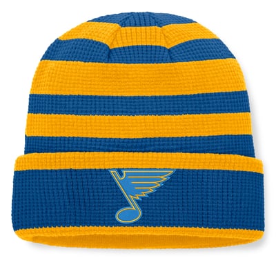 St. Louis Blues Fanatics Fundamental Steady Cuffed Knit Hat - Blue/Gold