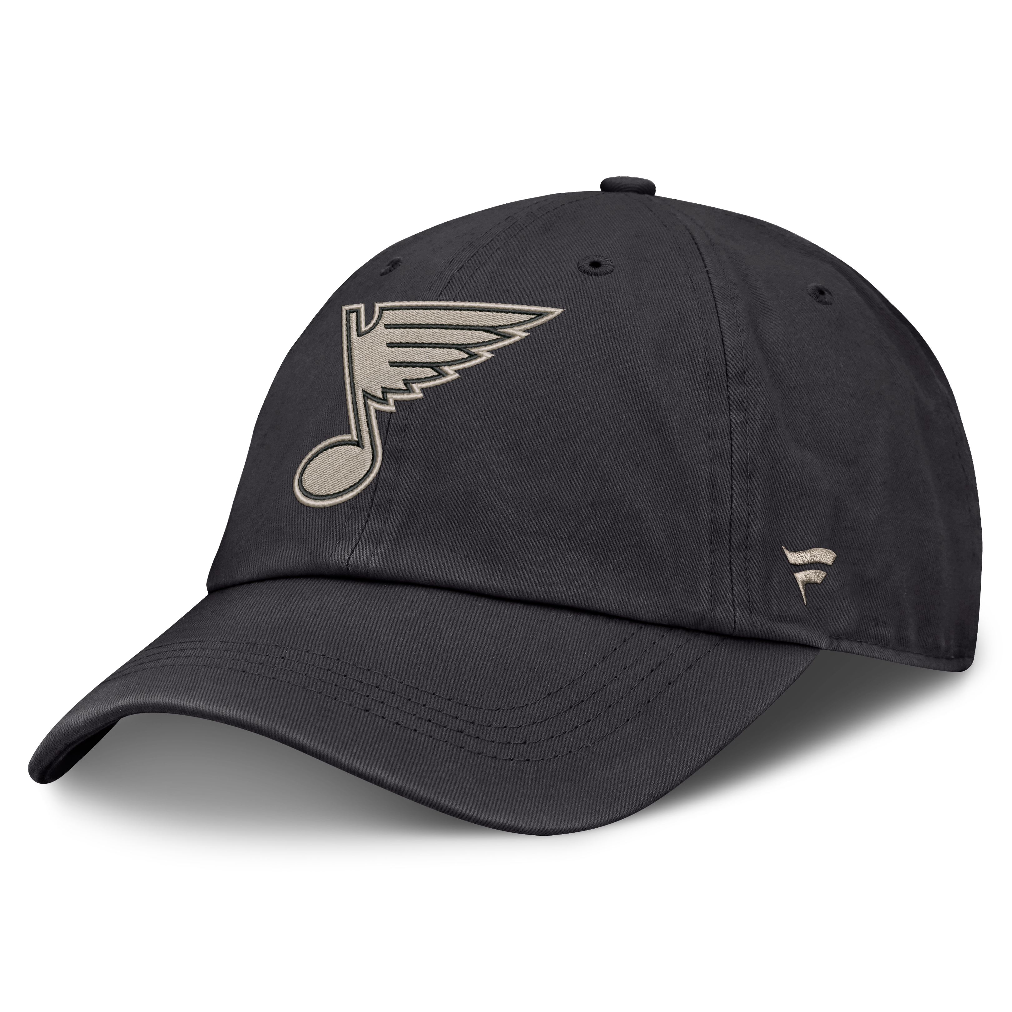 Casquette ajustable Fanatics Charcoal St. Louis Blues Road Phantom Washed pour homme