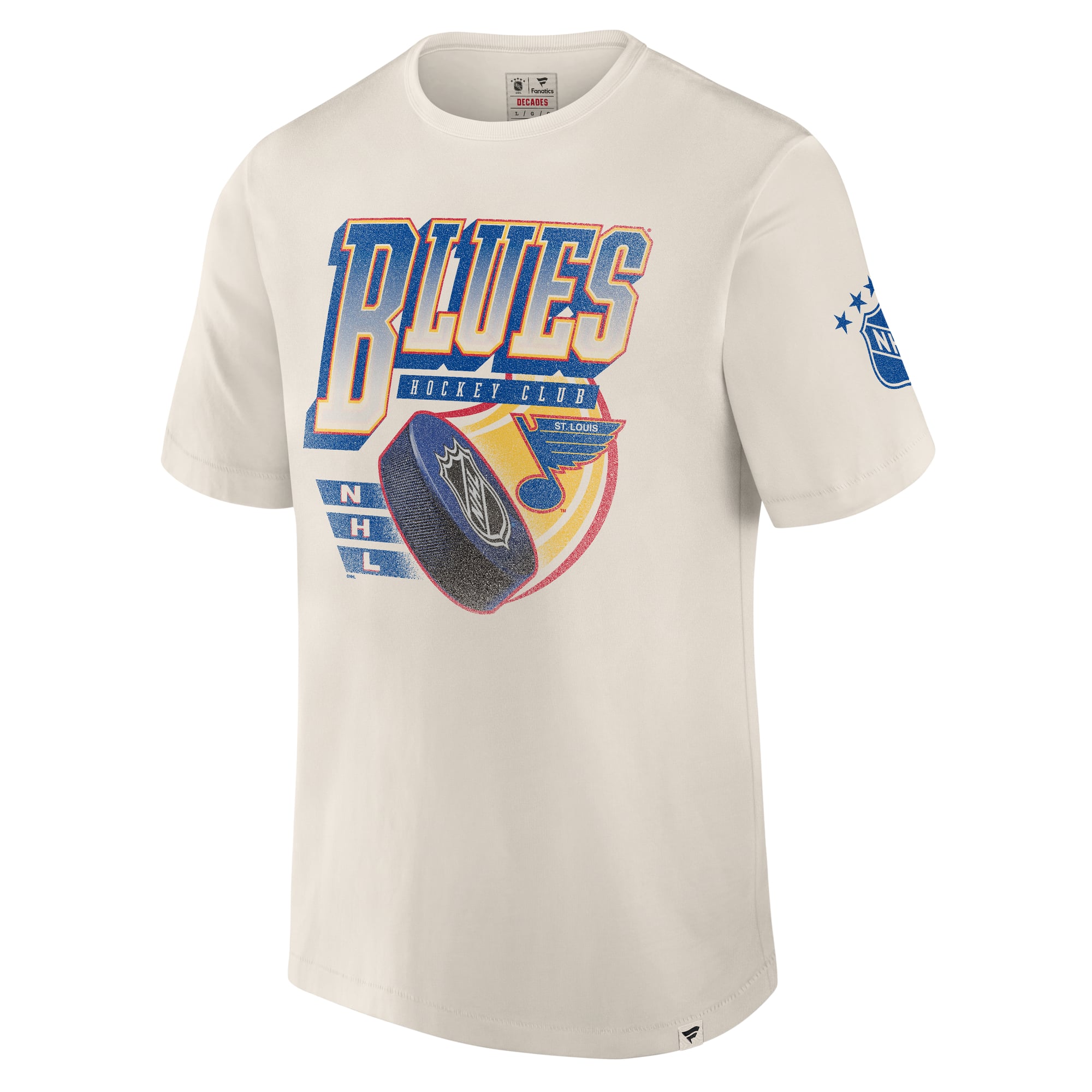 T-shirt intemporel Fanatics Cream St. Louis Blues Collection Decades pour homme
