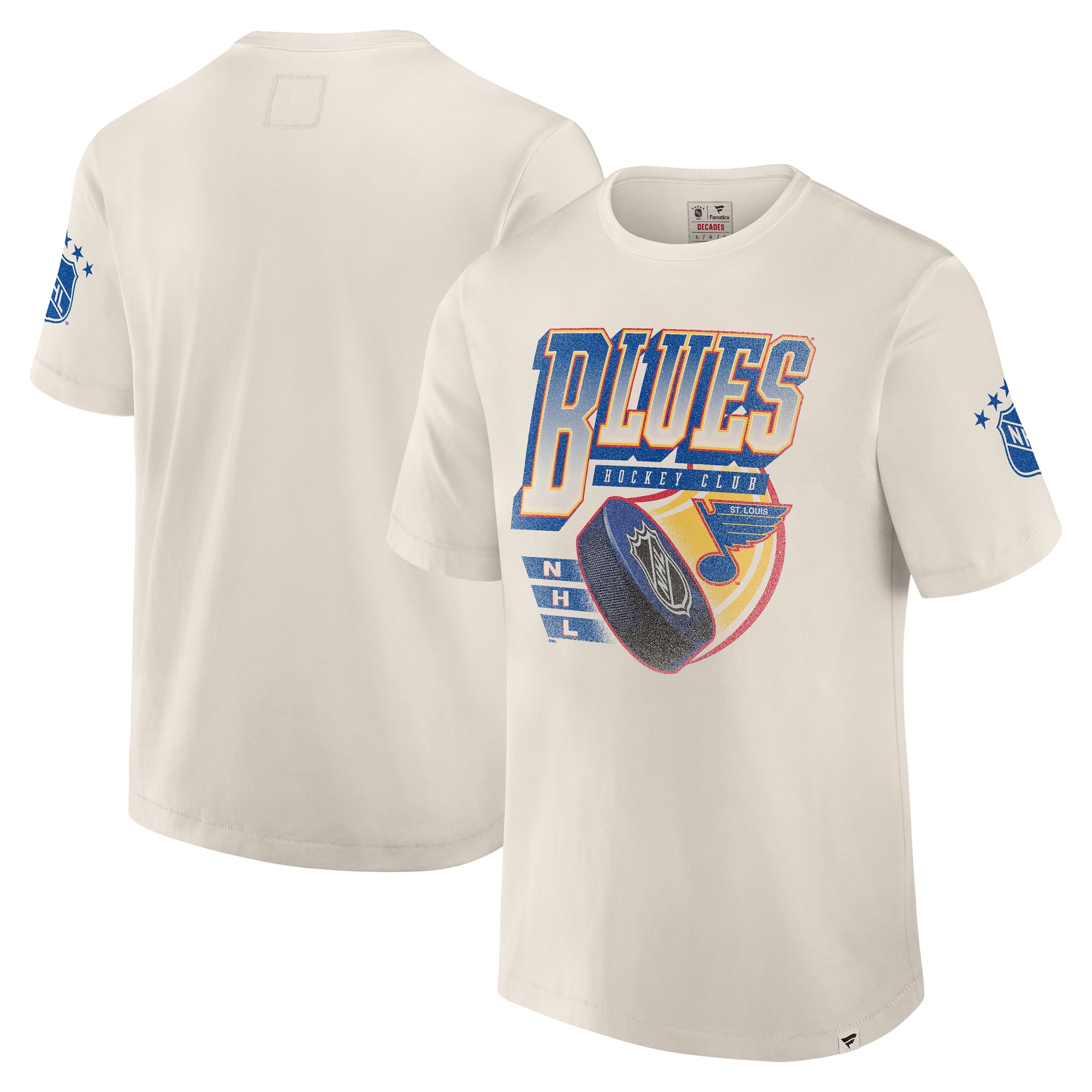 T-shirt intemporel Fanatics Cream St. Louis Blues Collection Decades pour homme