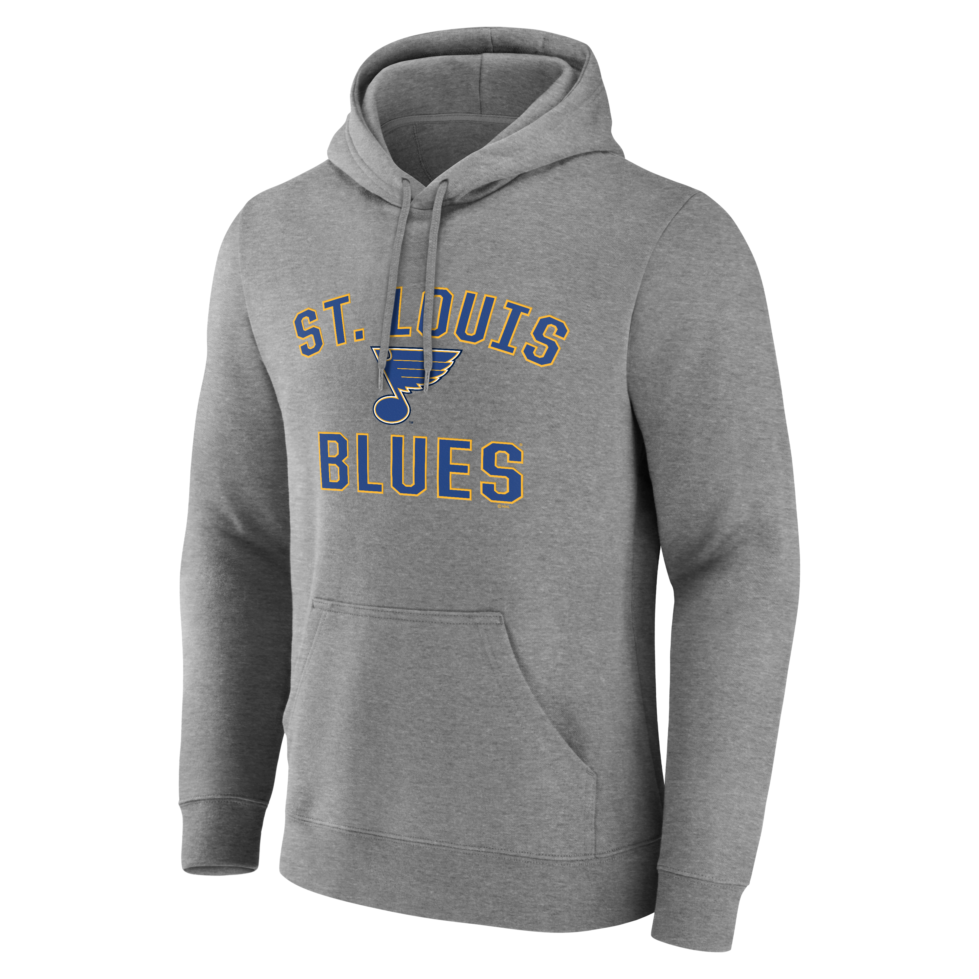 Sweat à capuche Fanatics gris chiné pour homme, motif arc de victoire des Blues Saint-Louis