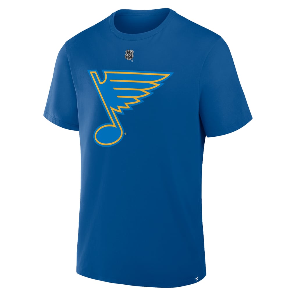 Men's St. Louis Blues Jordan Binnington Fanatics Blue Authentic Stack Name & Number T-Shirt