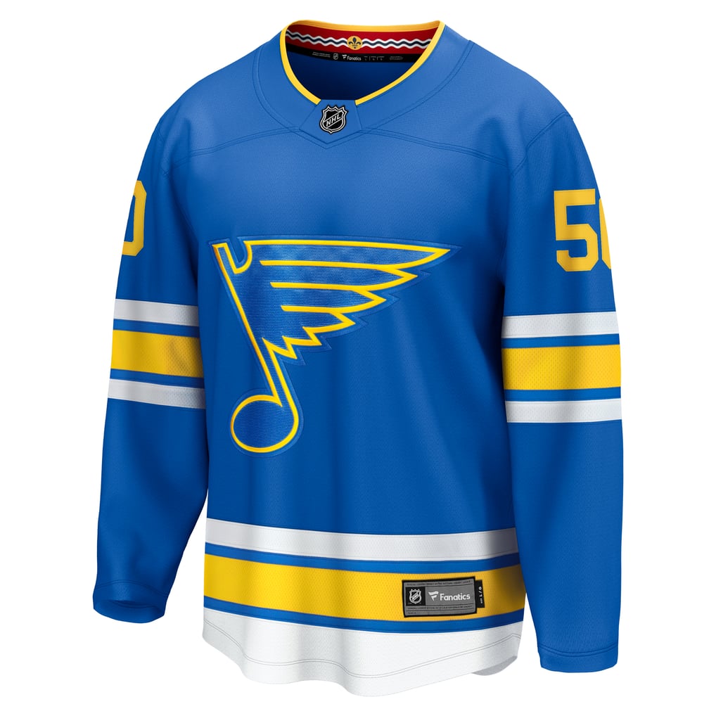 Men's St. Louis Blues Jordan Binnington Fanatics Blue Home Breakaway Player Jersey