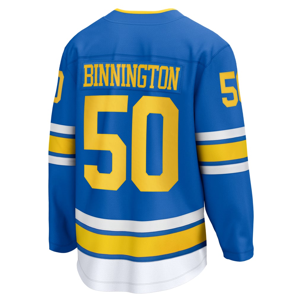 Men's St. Louis Blues Jordan Binnington Fanatics Blue Home Breakaway Player Jersey