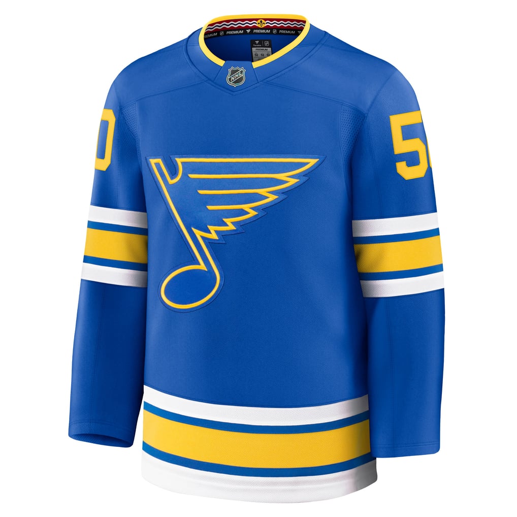 Men's St. Louis Blues Jordan Binnington Fanatics Blue Home Premium Player Jersey