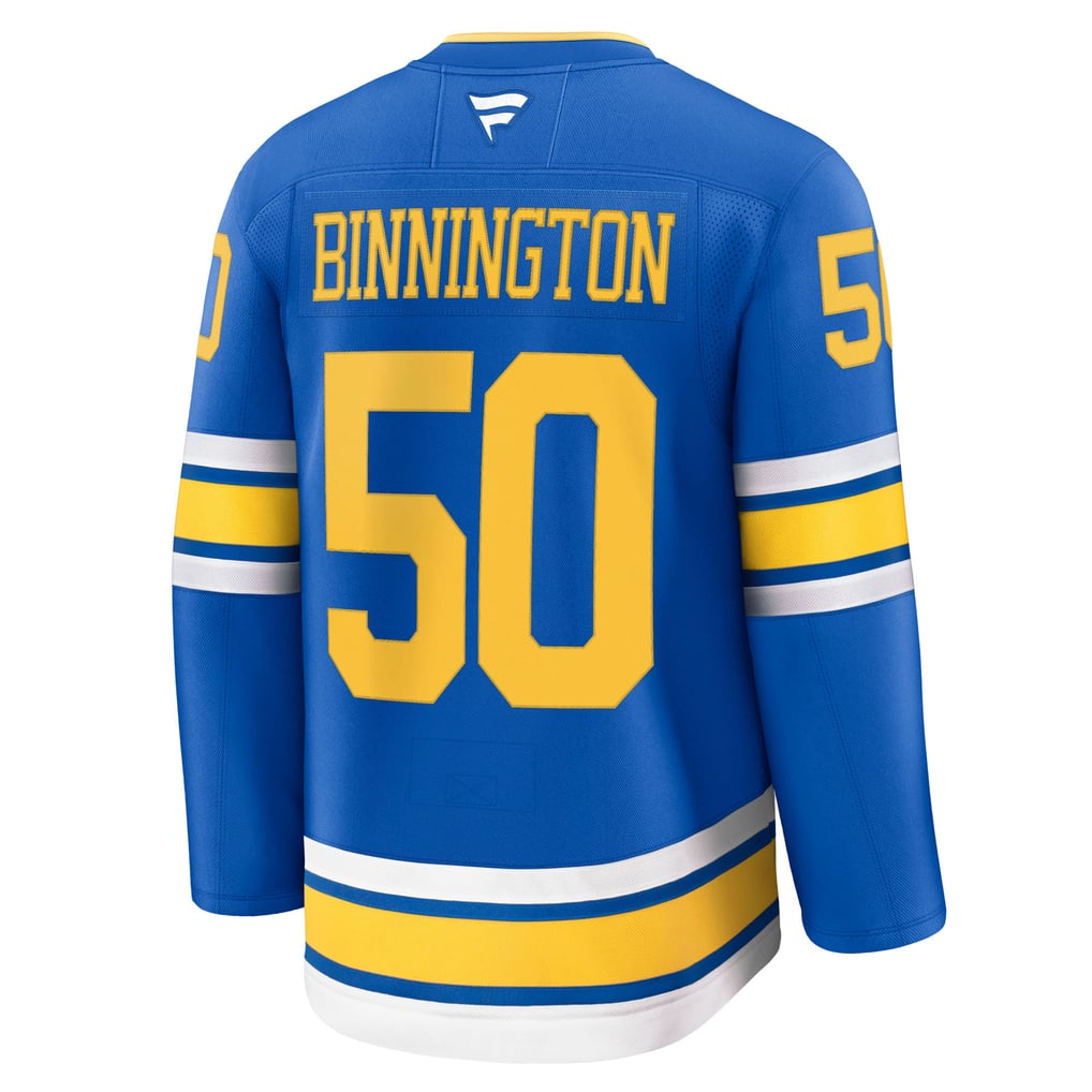 Men's St. Louis Blues Jordan Binnington Fanatics Blue Home Premium Player Jersey