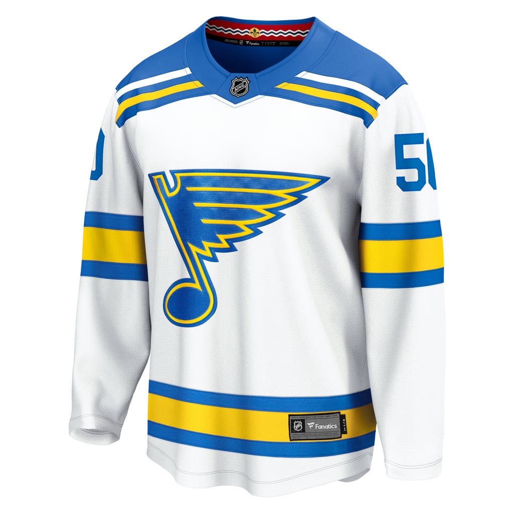 Men's St. Louis Blues Jordan Binnington Fanatics White Away Breakaway Player Jersey
