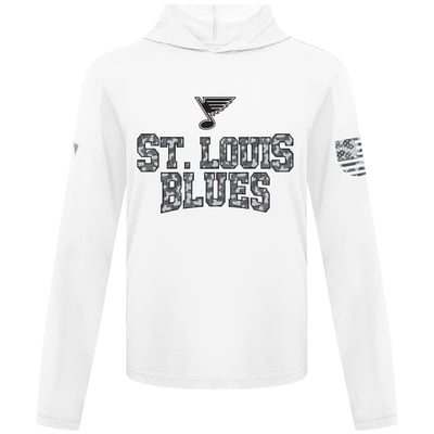 St. Louis Blues Levelwear Anthem Camo Long Sleeve Hooded T-Shirt - White