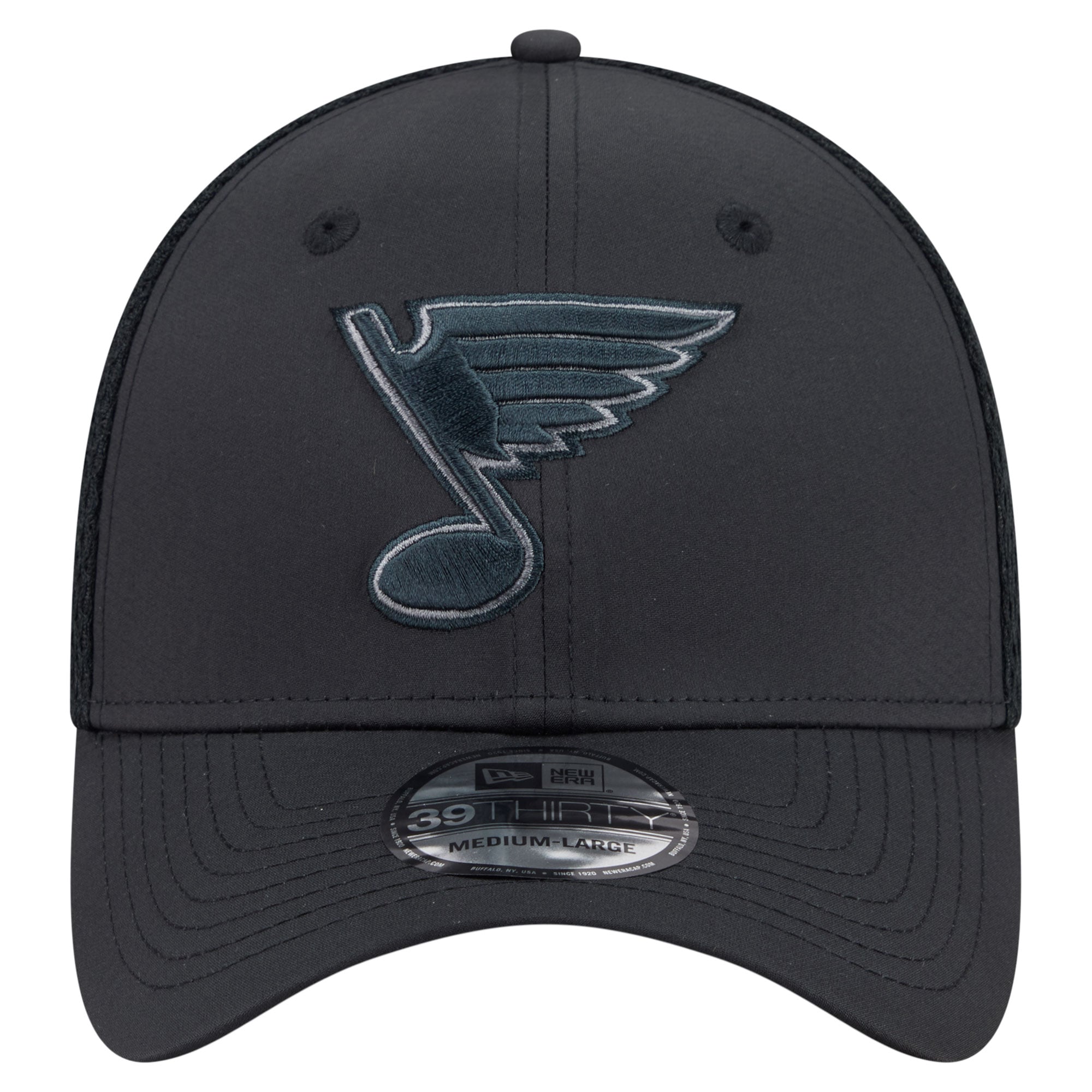 Casquette extensible New Era noire St. Louis Blues Blackout 39THIRTY pour homme
