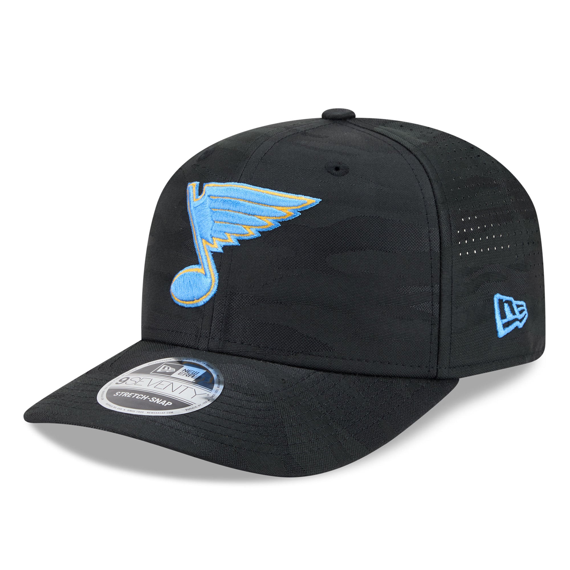 Casquette ajustable perforée New Era St. Louis Blues Camo noire pour homme 9SEVENTY