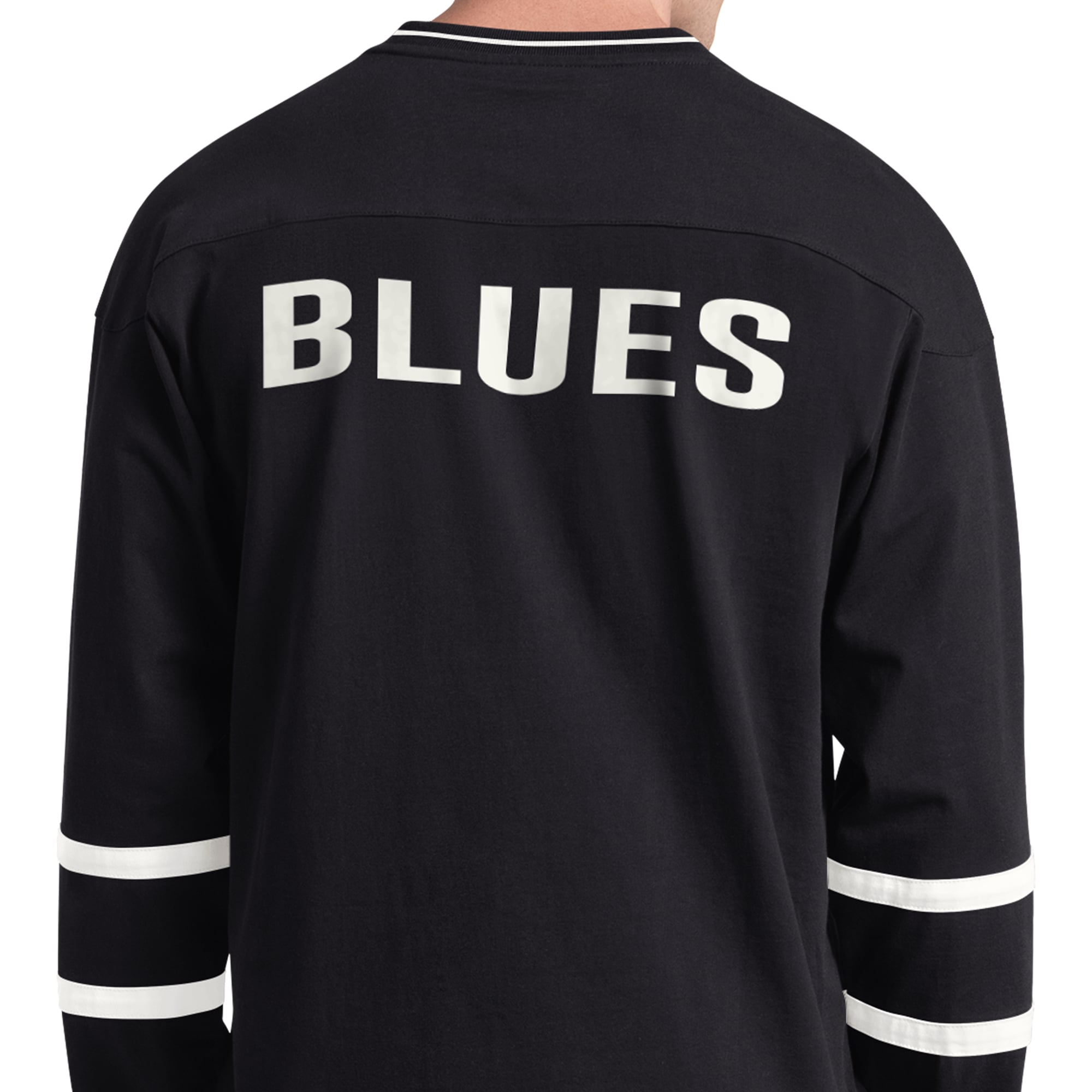 T-shirt à manches longues et col en V Starter noir pour homme