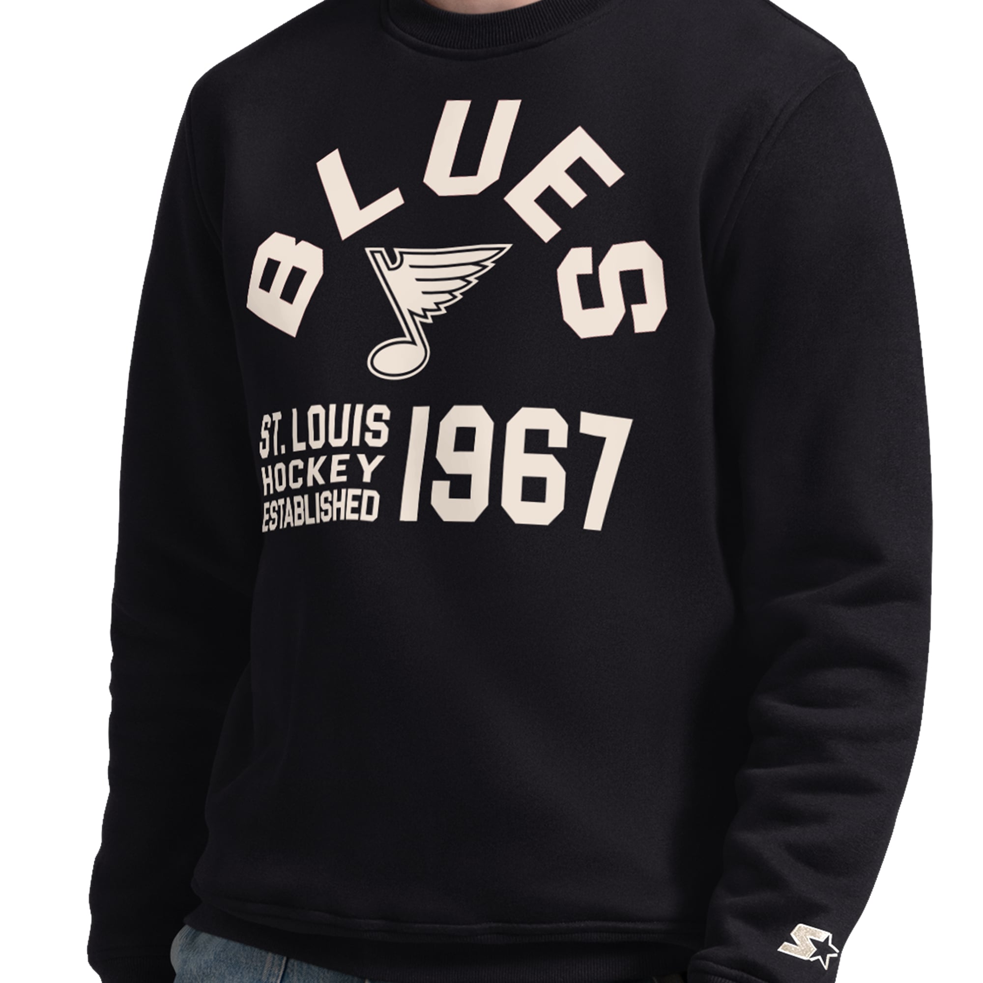 Sweat-shirt d'après-match Starter noir pour homme des Blues de St. Louis