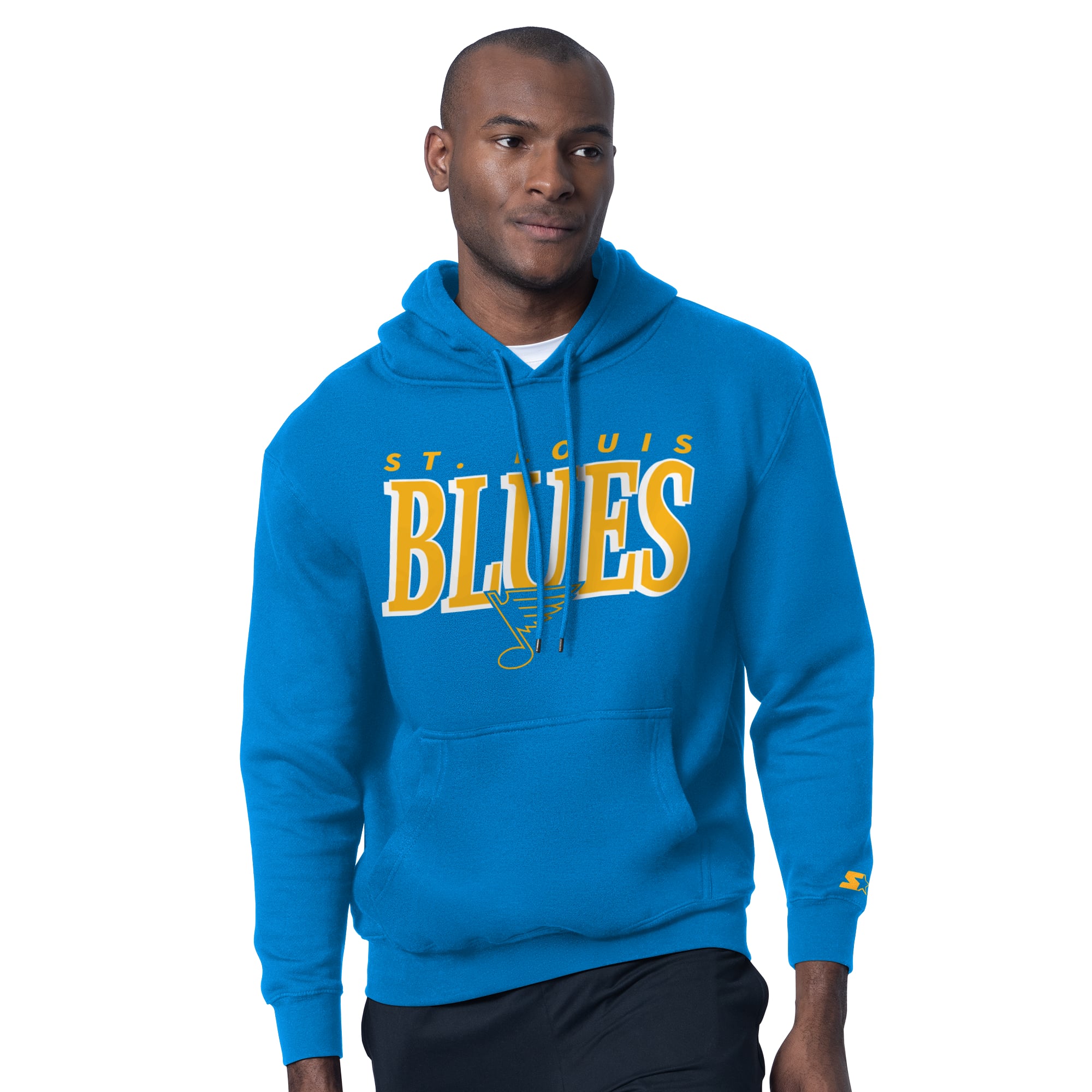 Ensemble sweat à capuche et t-shirt Starter Blue pour homme avec logo des Blues de Saint-Louis