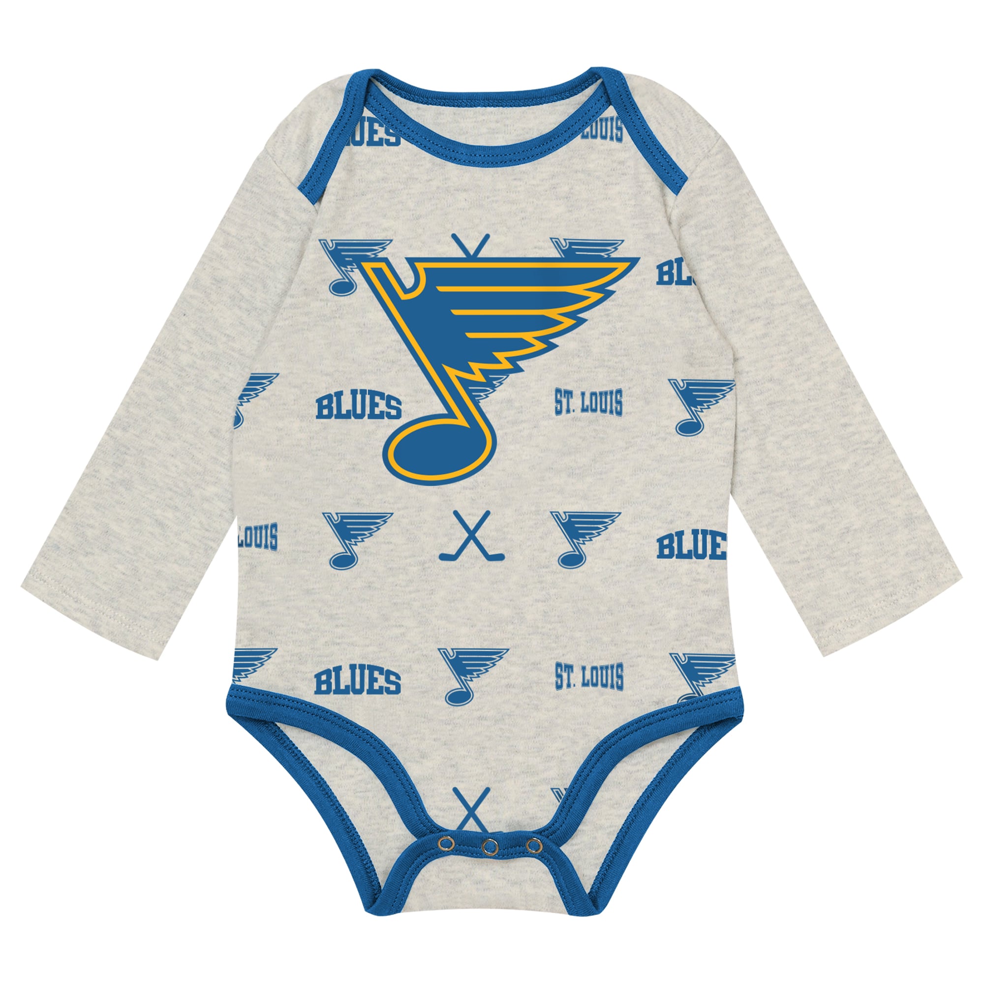 Newborn Outerstuff  Heathered Bone St. Louis Blues Huddles and Giggles Three-Piece Set