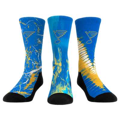  St. Louis Blues Rock Em Unisex Team Colors Three-Pack Crew Socks - Blue