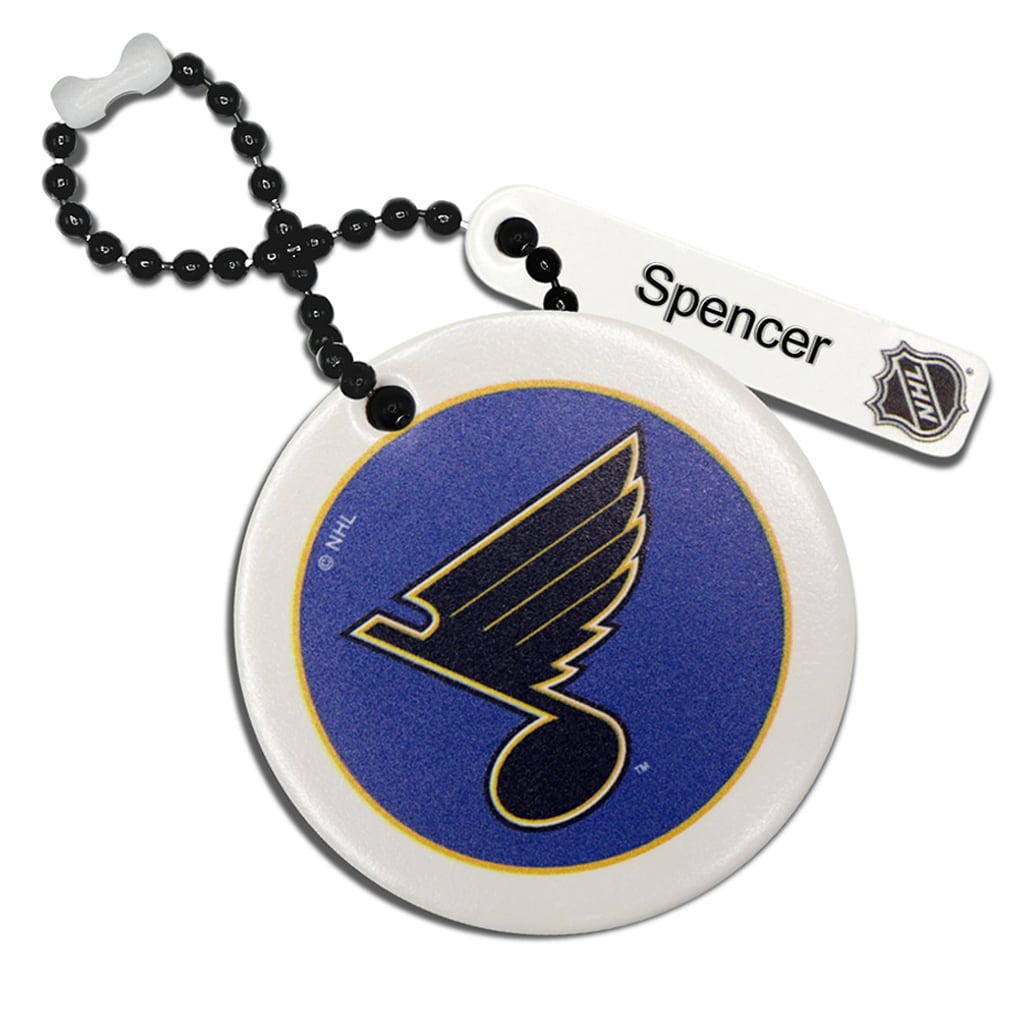 St. Louis Blues White Logo Personalized Leather Round Bag Tag