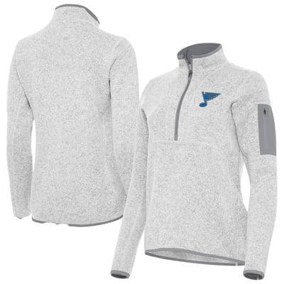 St. Louis Blues Antigua Women's Fortune Half-Zip Pullover - Heather Gray