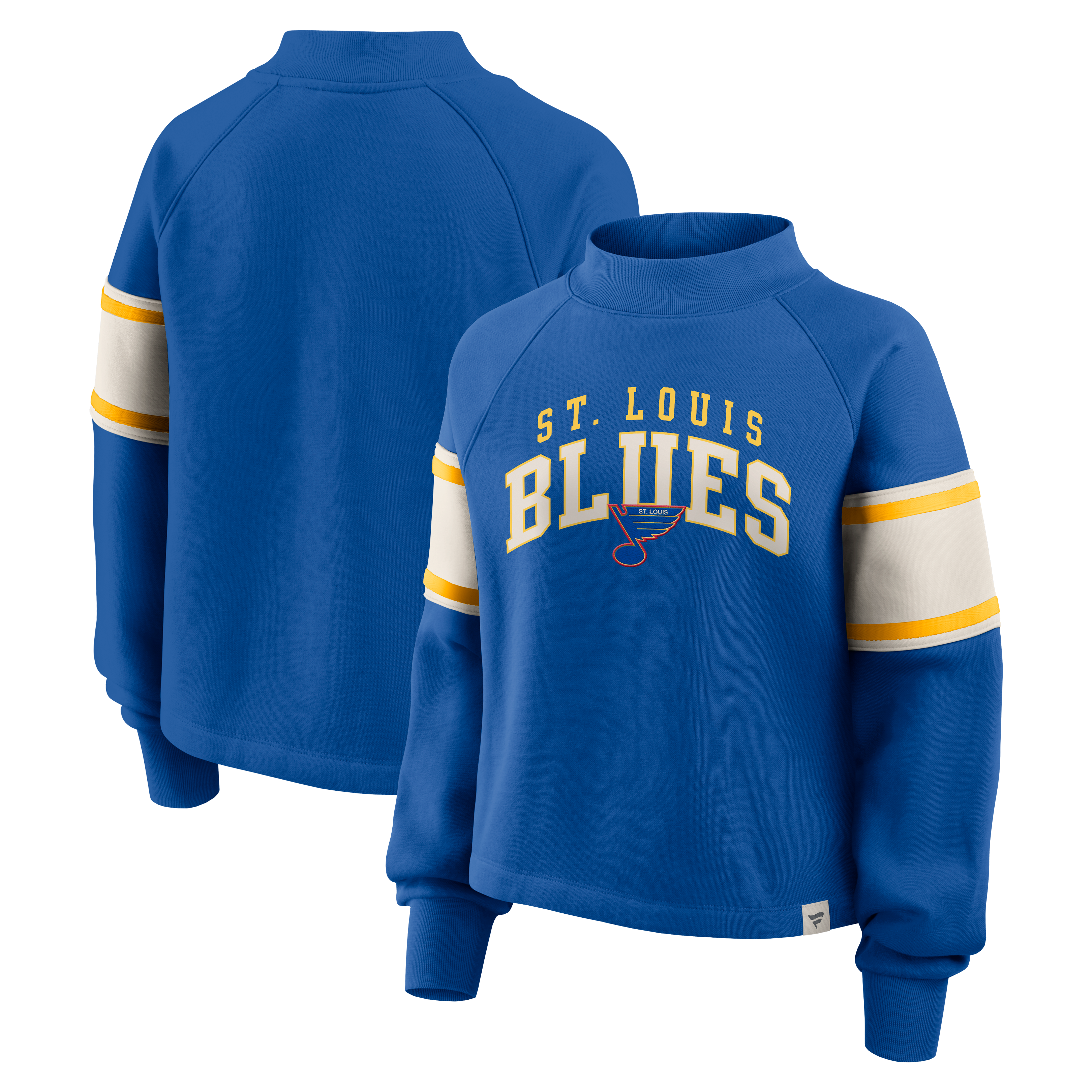 Sweat-shirt à col montant en polaire Fanatics Royal St. Louis Blues Heritage Overtime pour femme
