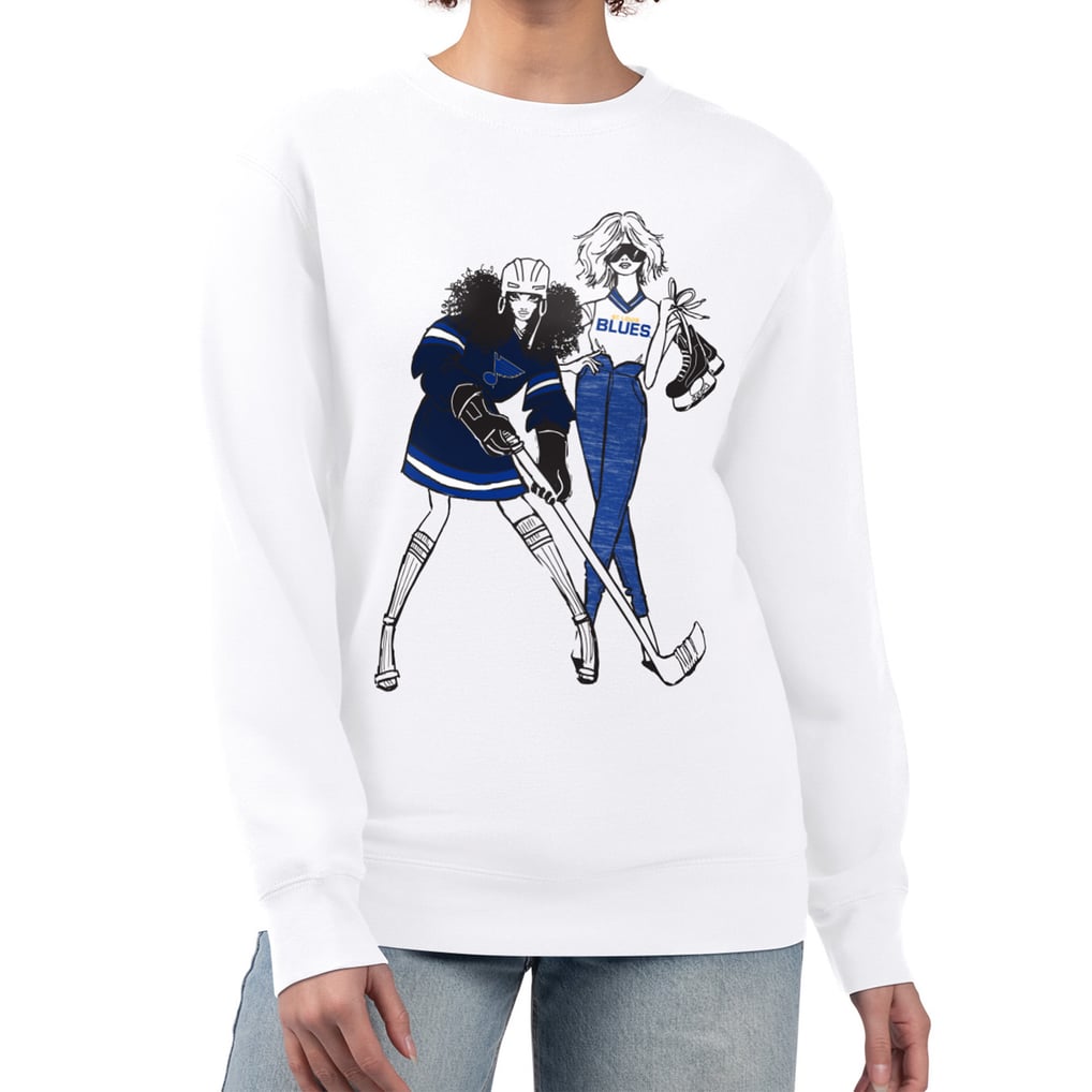 Women's St. Louis Blues  G-III 4Her by Carl Banks White Hockey Girls Team Graphic Fleece Pullover Sweatshirt