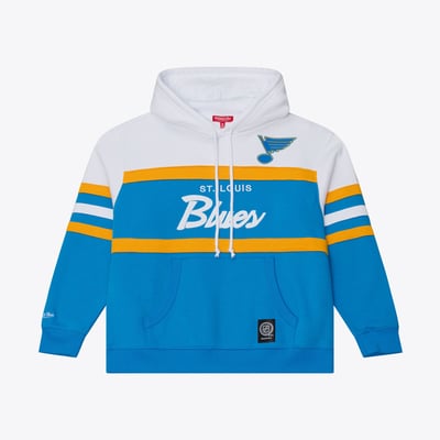  St. Louis Blues Mitchell & Ness Women's Head Coach Hoodie - White/Blue