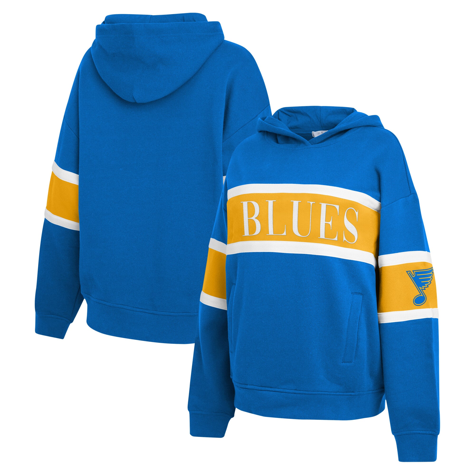 Women's WEAR by Erin Andrews  Blue St. Louis Blues Colorblock Stripe Hoodie