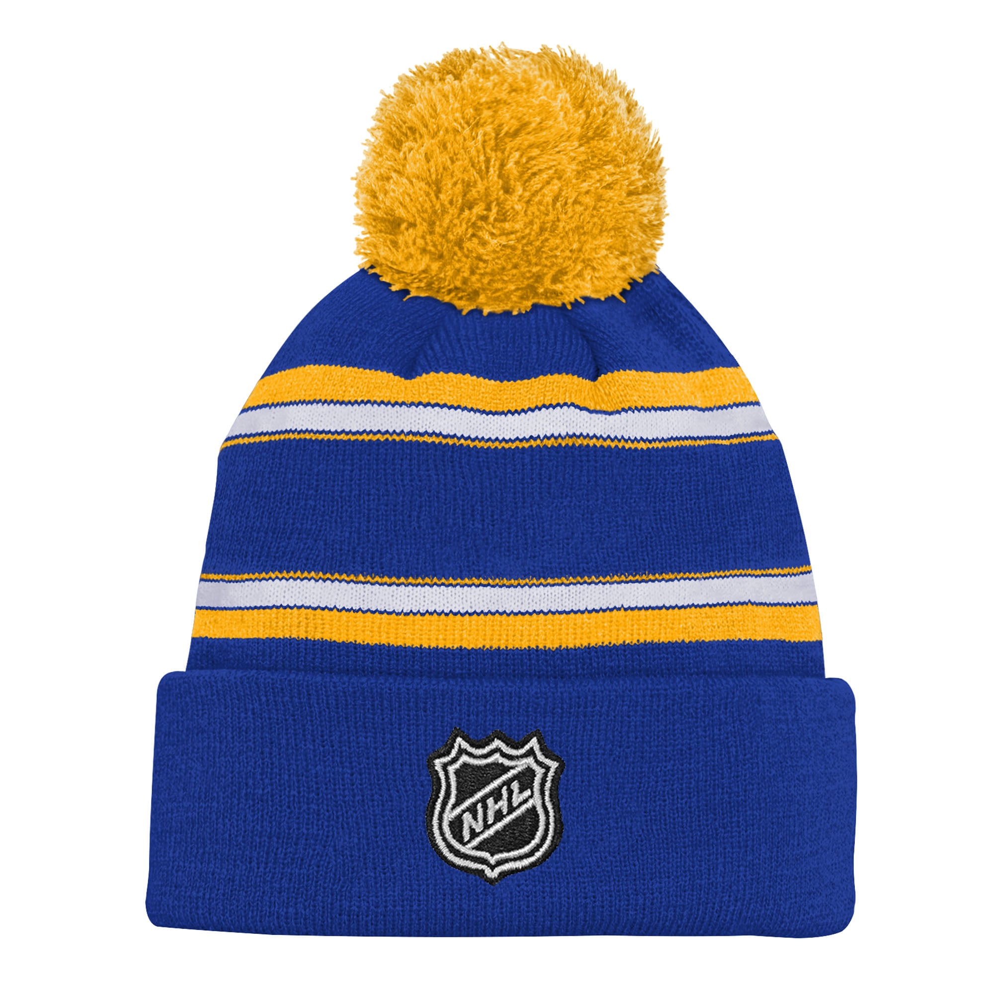 Bonnet en tricot jacquard bleu St. Louis Blues de Youth Outerstuff avec pompon