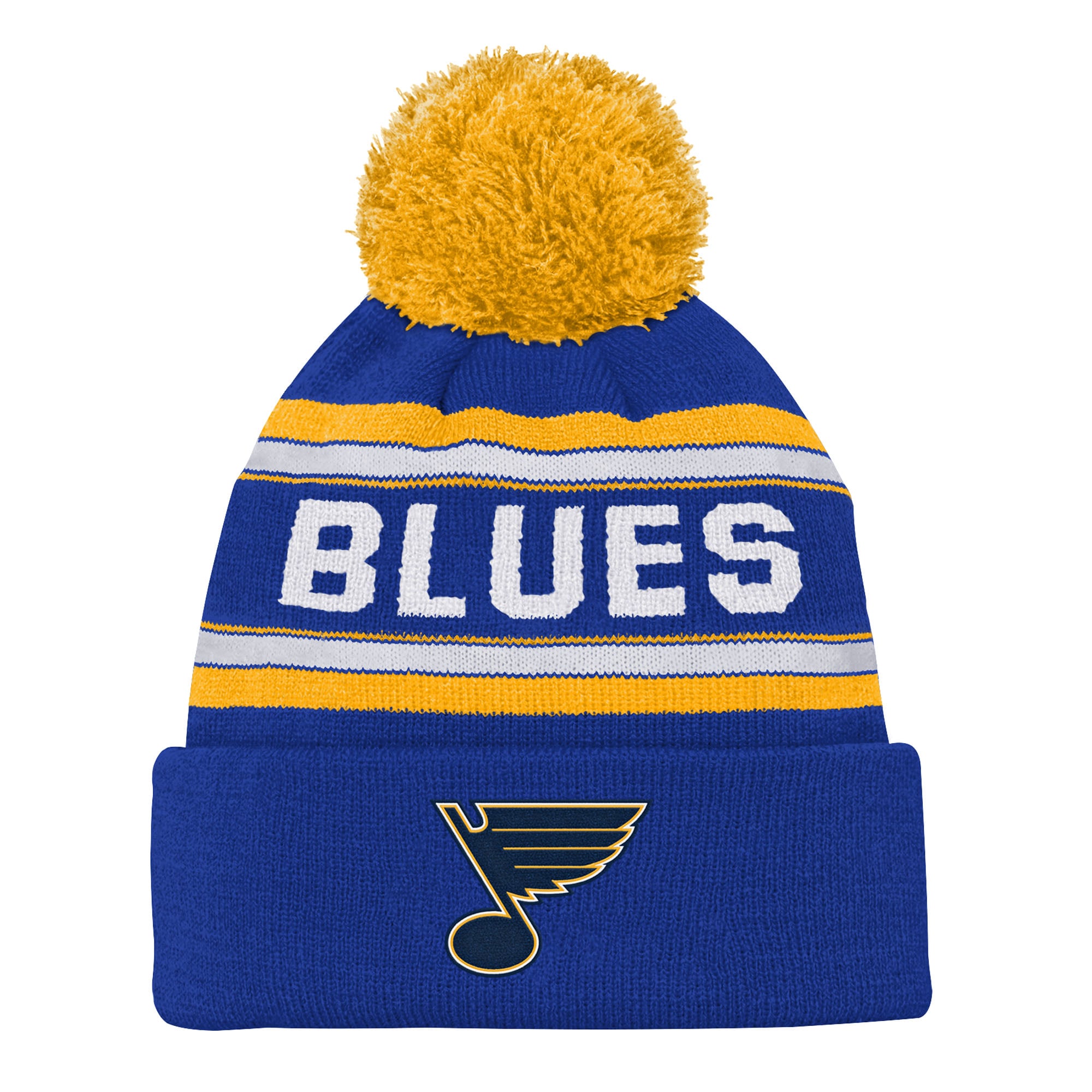 Bonnet en tricot jacquard bleu St. Louis Blues de Youth Outerstuff avec pompon