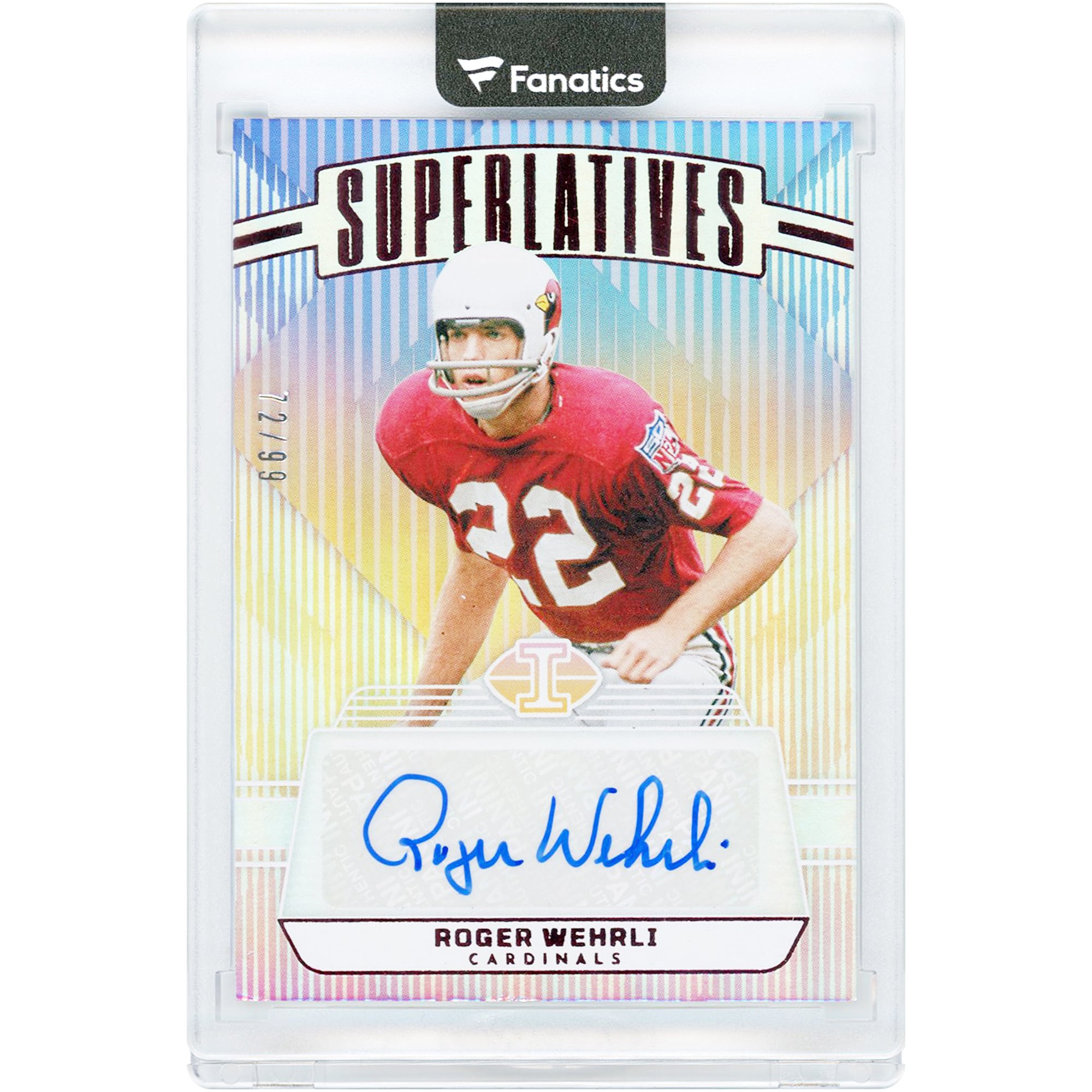 Roger Wehrli St. Louis Cardinals Throwback Autographed 2023 Panini Illusions Superlatives Red #S-RWI #72/99 Card
