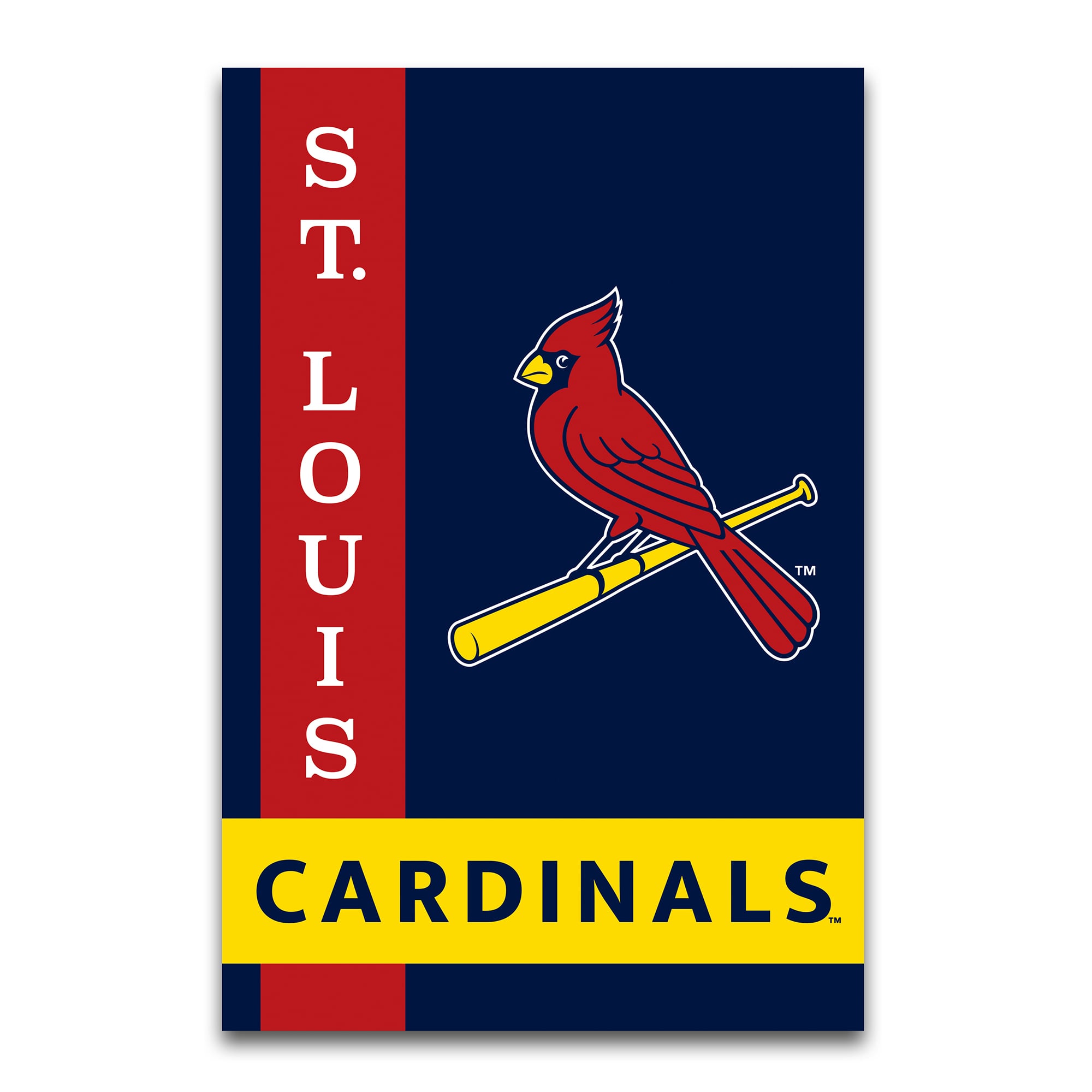 Drapeau de jardin double face des Cardinals de Saint-Louis (30 x 45 cm)
