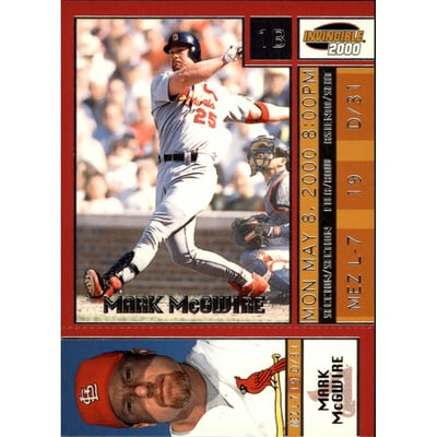 2000 Pacific Invincible Ticket to Stardom #17 Mark McGwire