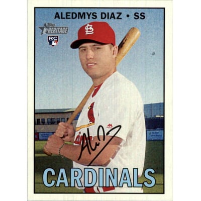 2016 Topps Heritage #713A Aledmys Diaz SP RC