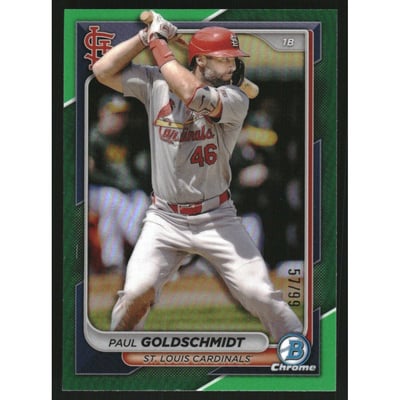 2024 Bowman Chrome Green Refractors #68 Paul Goldschmidt